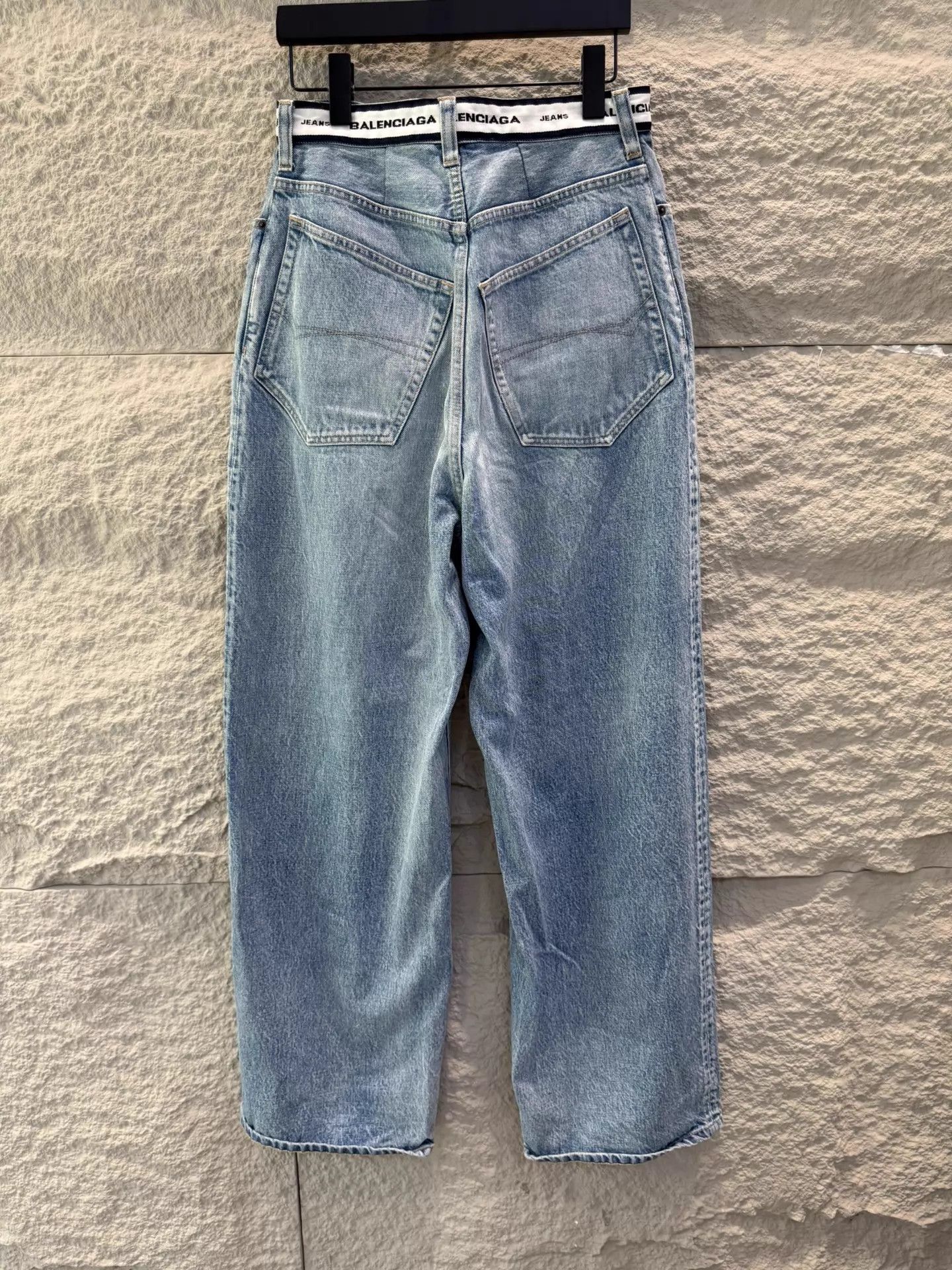 Balenciaga Balenciaga Logo Waistband Loose Straight Blue Jeans Unisex XS Size 25" / US 0 / IT 36 - 3 Thumbnail