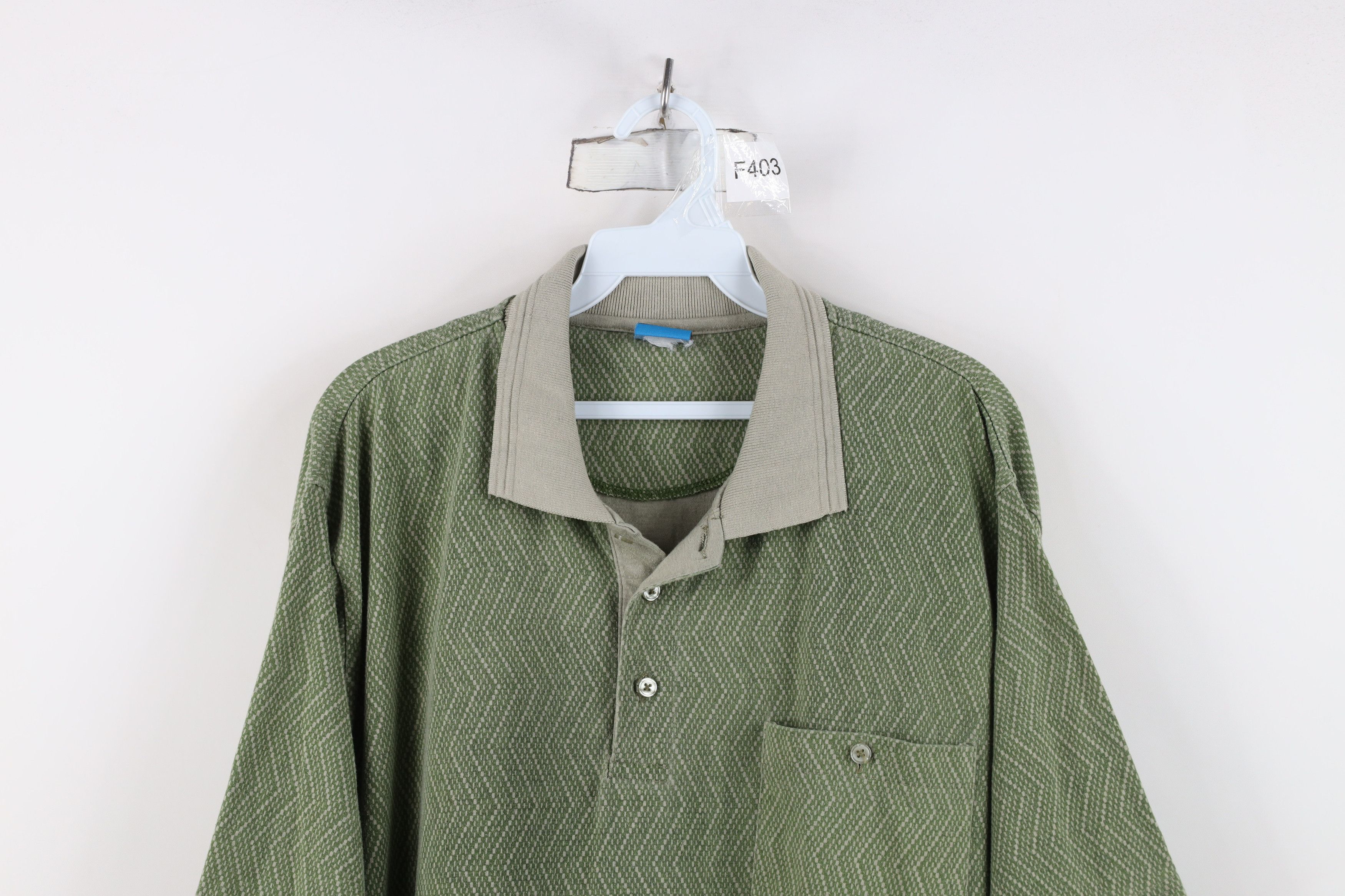 Vintage Vintage 90s Streetwear Knit Pullover Polo Shirt Green Size US XXL / EU 58 / 5 - 2 Thumbnail