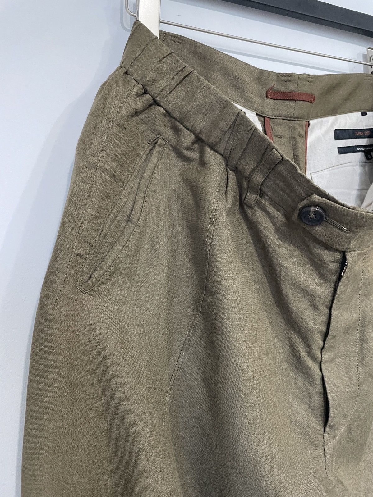 Ziggy Chen SS20 LIGHTWEIGHT LINEN VISCOSE CROPPED TROUSERS Size US 34 / EU 50 - 4 Thumbnail