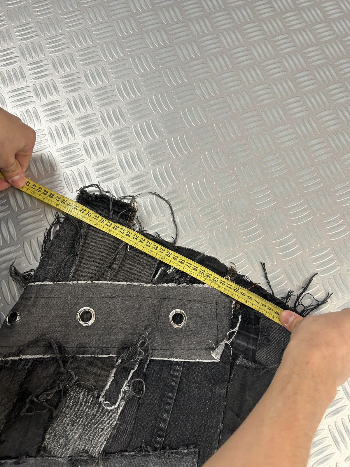 Designer Custom baggy jeans handmade distressed patchwork opium punk Size US 32 / EU 48 - 15 Thumbnail
