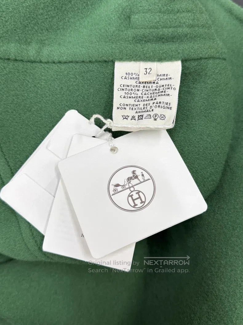 Hermes Hermes Green Double-Faced Cashmere Coat, Loose Fit Size 4XL / US 24-26 - 5 Thumbnail