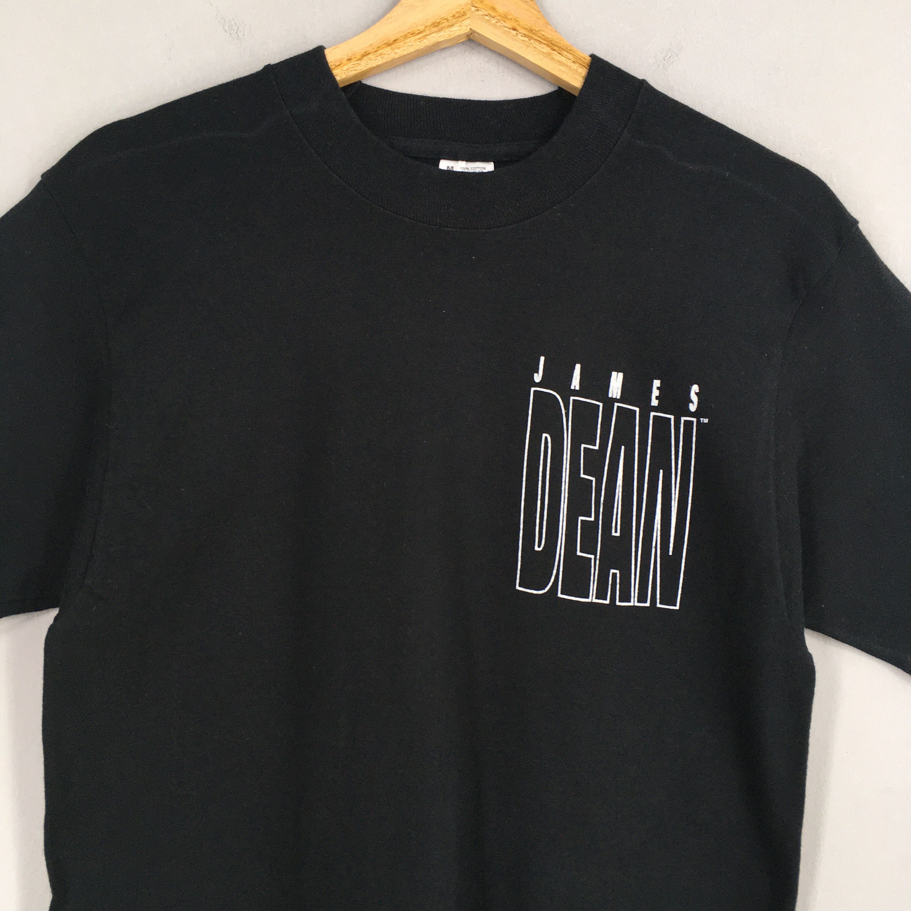 Fruit Of The Loom × Vintage Vintage 90s James Dean Movie Promo Black T shirt Medium Size US M / EU 48-50 / 2 - 5 Thumbnail