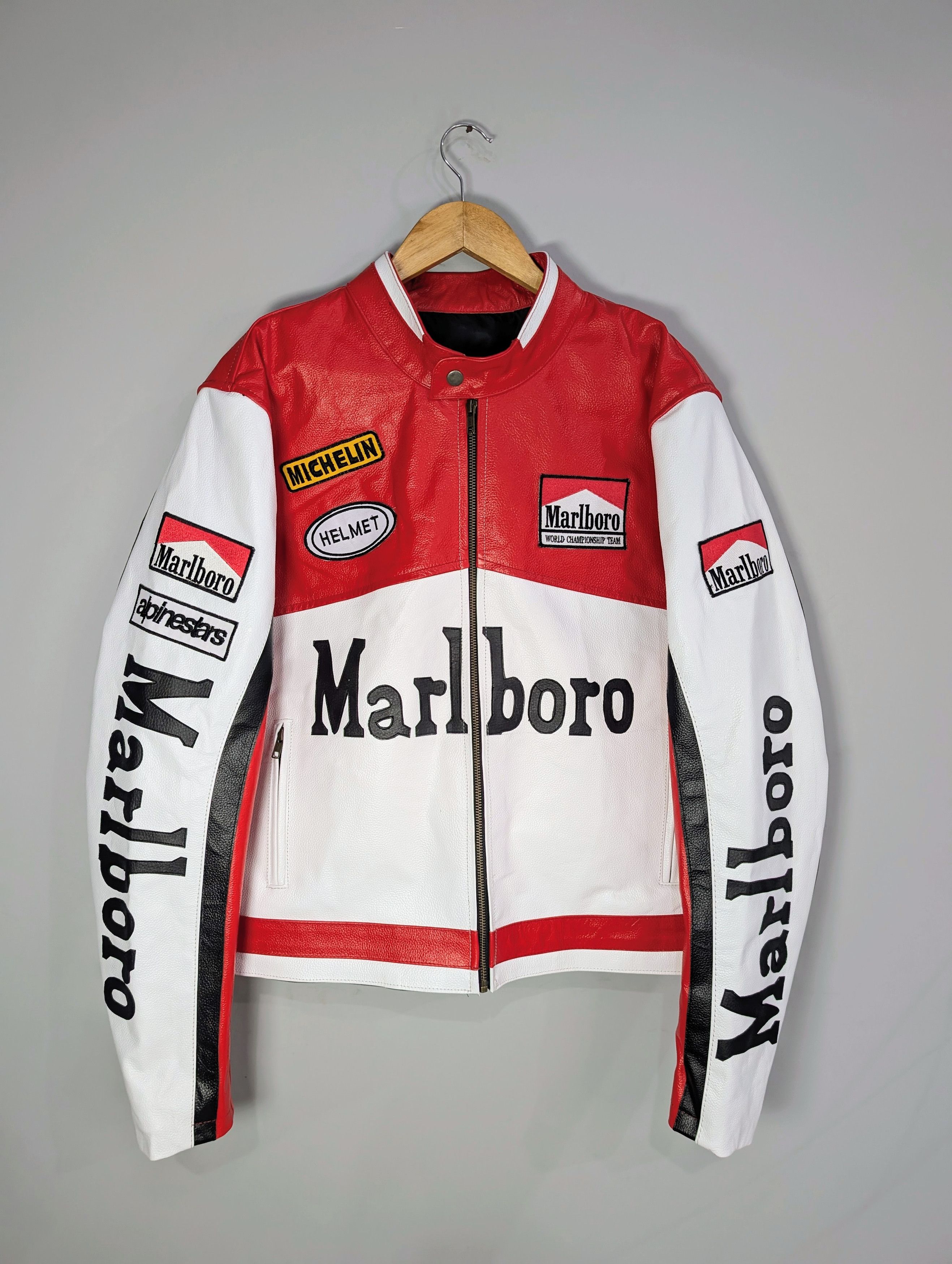 Vintage 🔥Marlboro🔥 Vintage F1 Racing Real Cowhide Leather Jacket Size US M / EU 48-50 / 2 - 1 Thumbnail