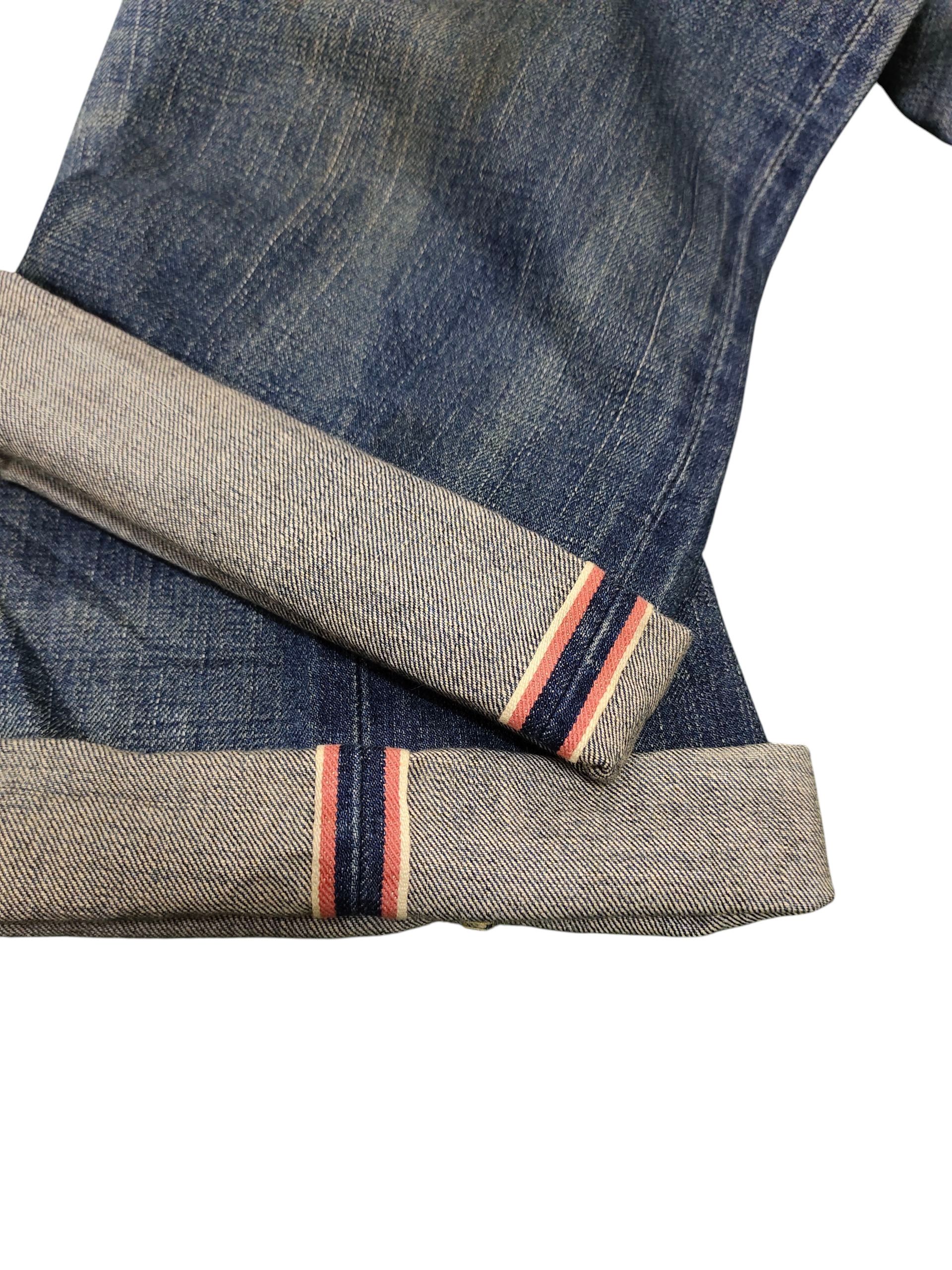 Kapital Vintage Edwin 505Z Selvage Clawmark Distress Denim Jeans Size US 35 - 14 Thumbnail
