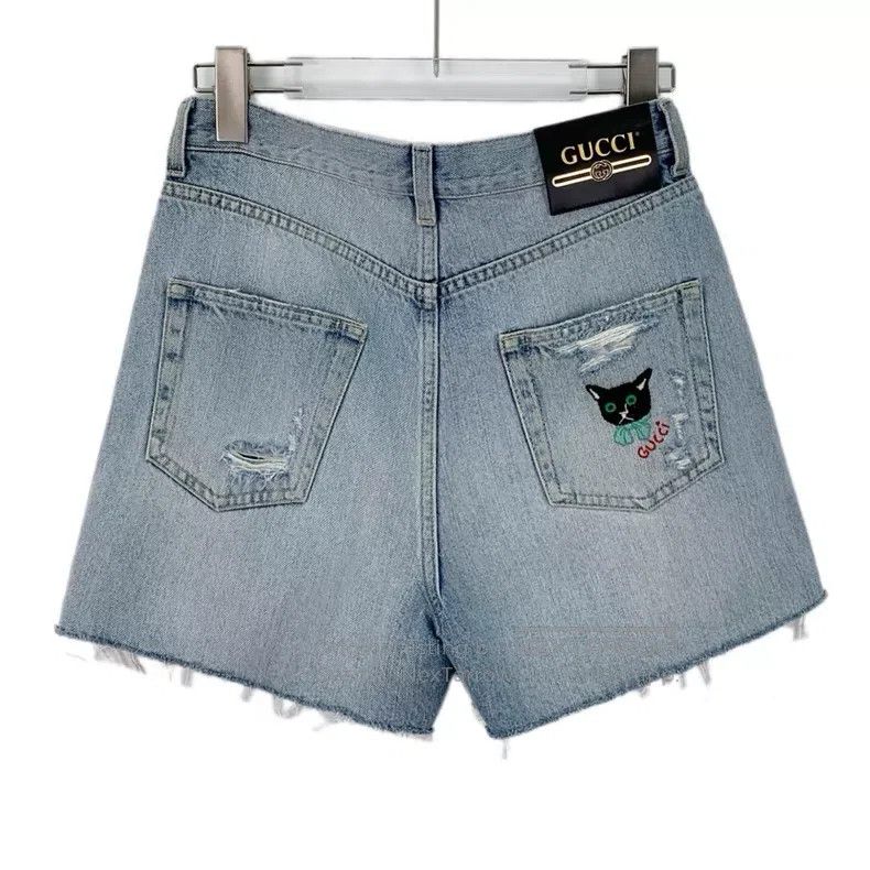 Gucci Gucci Light blue washed destruction design cotton casual d Size 23" - 2 Thumbnail