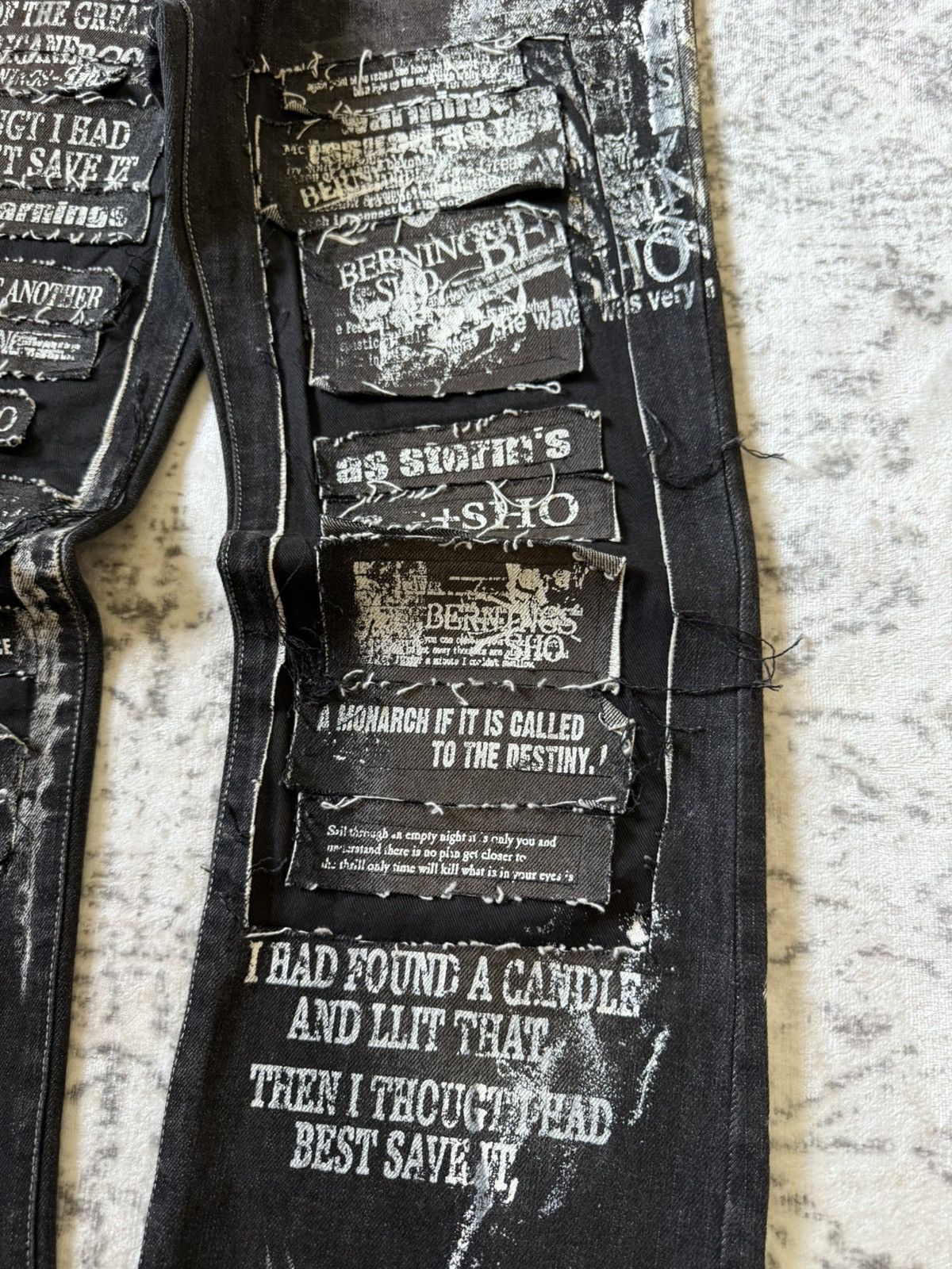 Japanese Brand Rare Bernings Sho Poems Riot Studded Flared Jeans Japan Size US 30 / EU 46 - 8 Thumbnail
