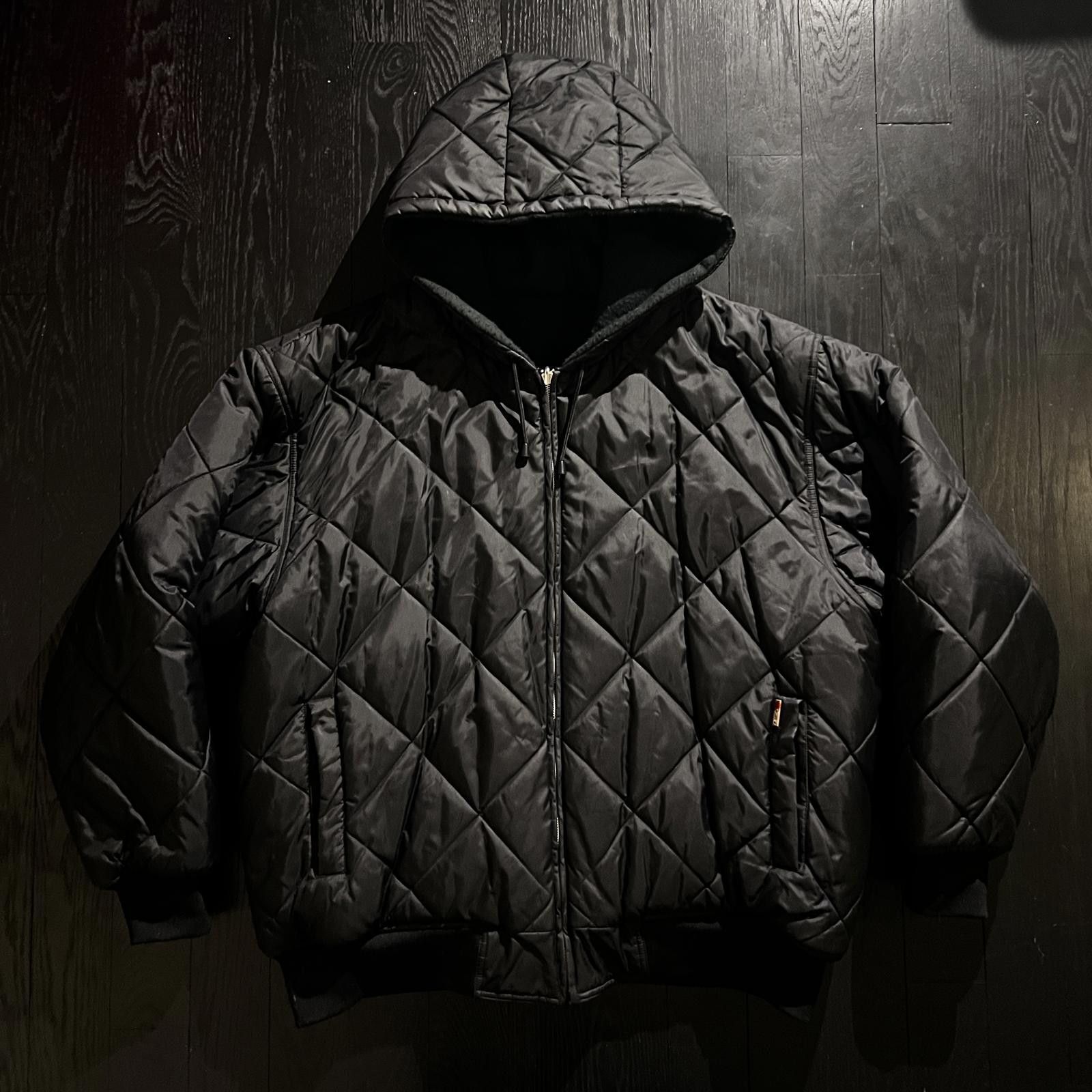 Unknown London Vintage Quilted Black Down Work Jacket Size US XL / EU 56 / 4 - 1 Thumbnail