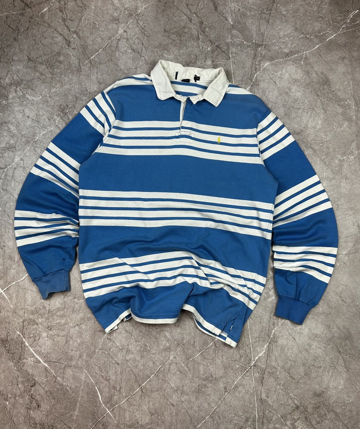 Polo Ralph Lauren Vintage Polo Ralph Lauren Rugby Long Sleeve Striped Shirt Size US XL / EU 56 / 4 - 2 Thumbnail