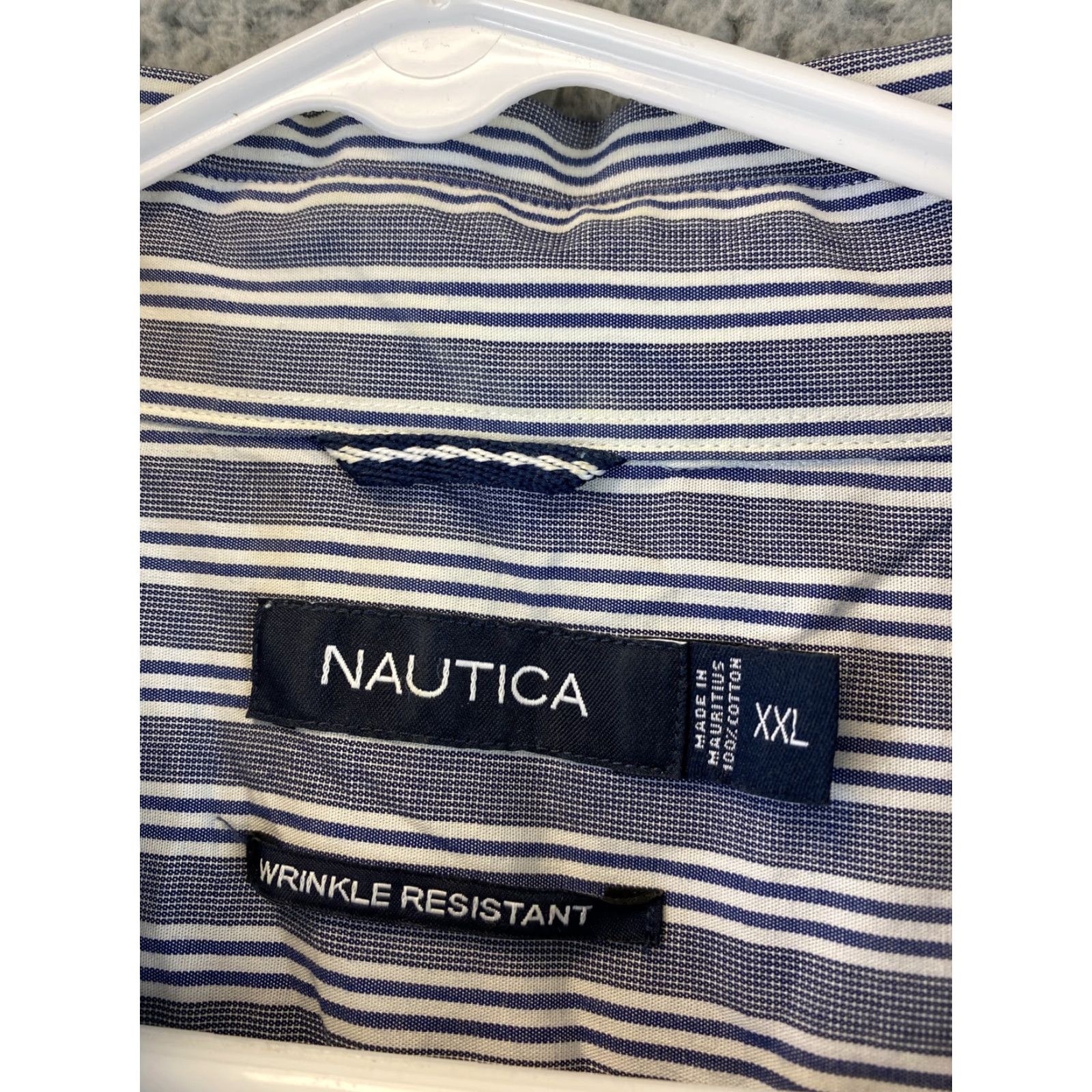 Nautica NAUTICA Men's Long Sleeve Striped Button-Up Shirt 2XL Blue Regular Fit 100% Cotton Model 75-37 Size US XXL / EU 58 / 5 - 5 Thumbnail