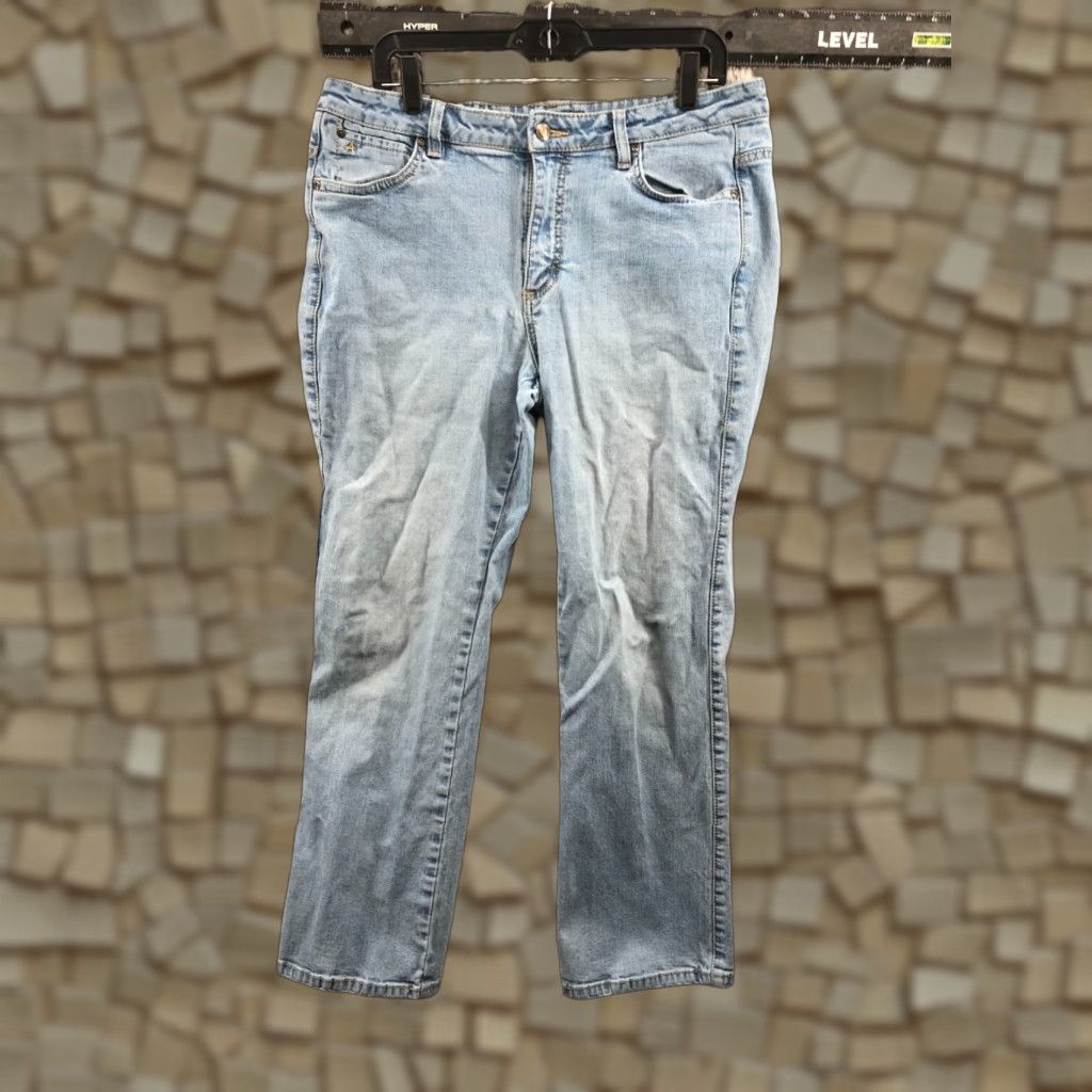 Vintage Aura Jeans 14 Womens Low Rise Light Wash Blue 5-Pocket Denim Cotton Regular Straight N/A Size 36" / US 14 / IT 50 - 1 Thumbnail
