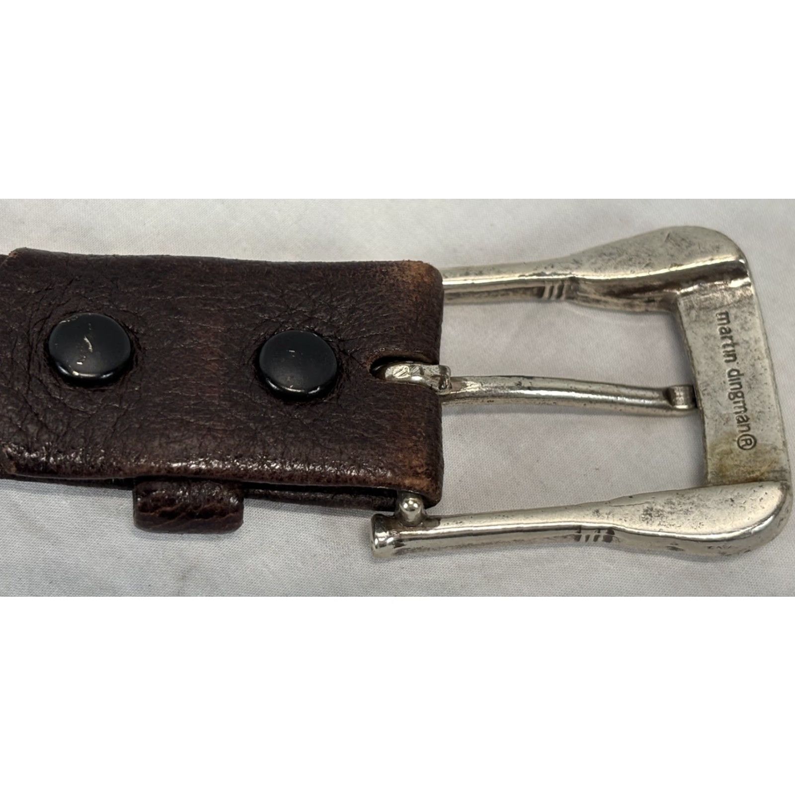 Vintage VINTAGE Martin Dingman Belt Men's Leather Belt 38”-42” Dark Brown Regular Size Patina Buckle Mens Leather Belt Size ONE SIZE - 5 Thumbnail