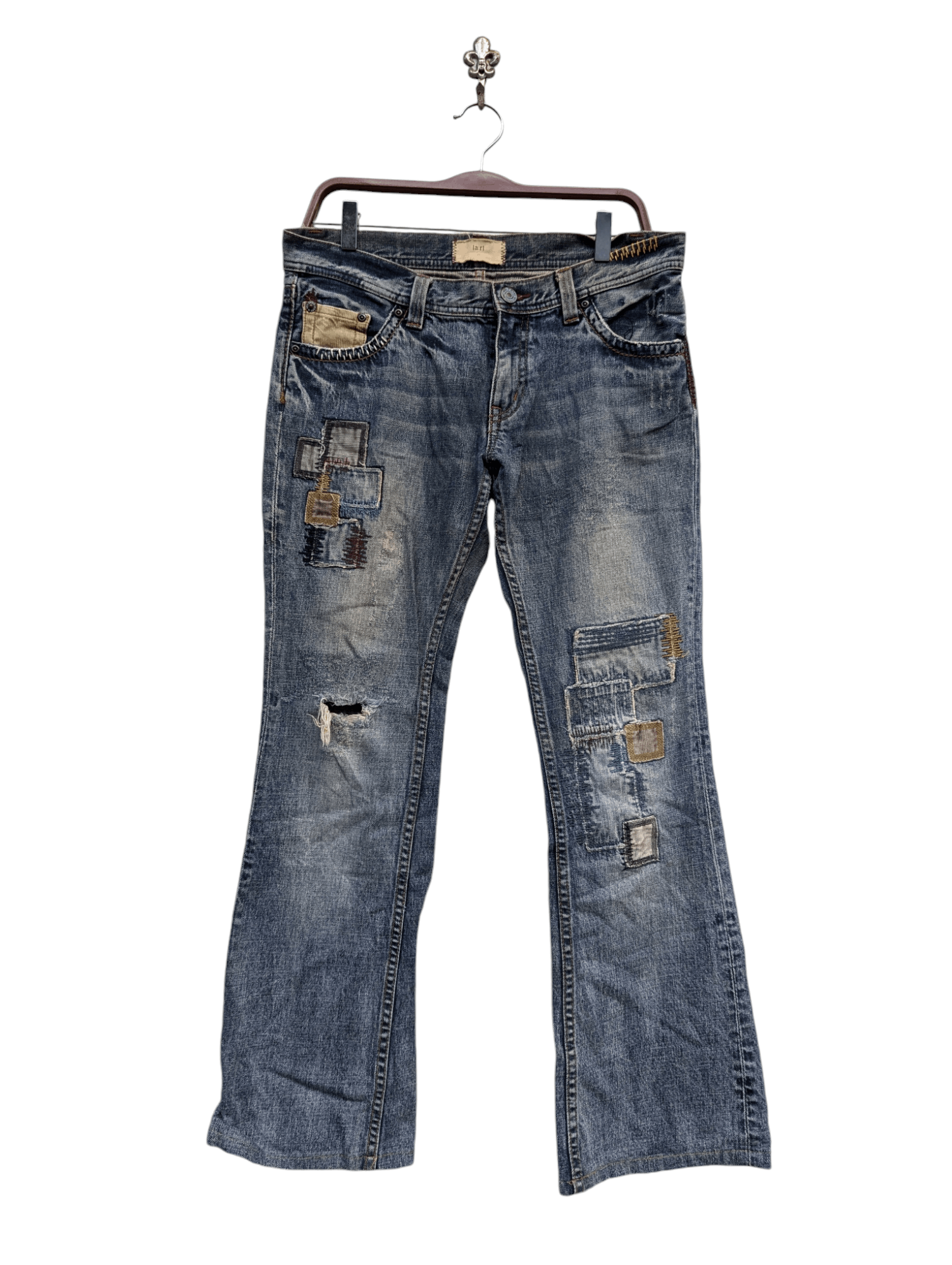 Japanese Brand × Vintage JAPANESE BRAND PATCHES DENIM PANTS Size 31" - 1 Thumbnail