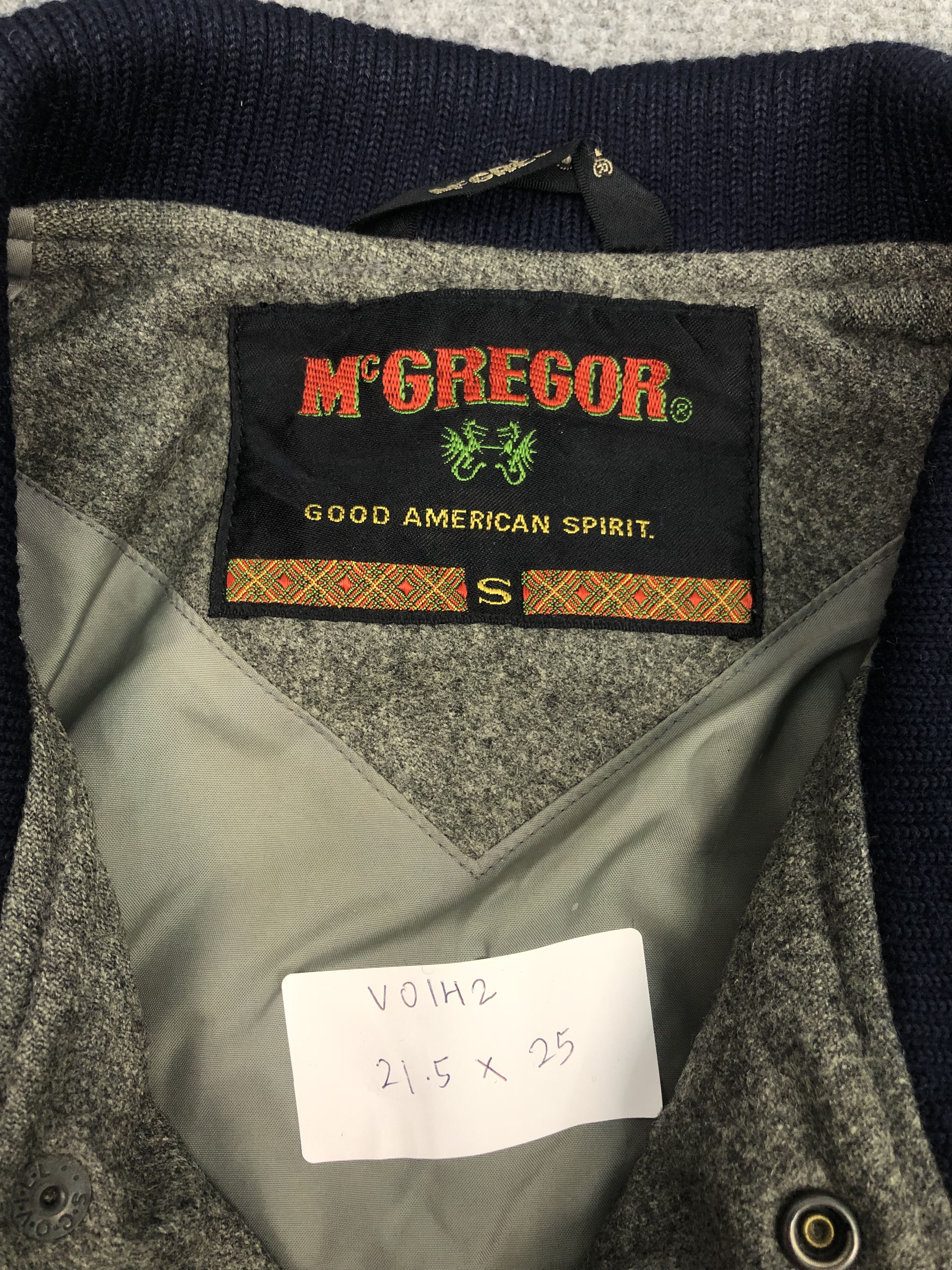 McGregor Vintage 90s Mcgregor Wool Varsity Jacket Gray V0142 Size US S / EU 44-46 / 1 - 6 Thumbnail