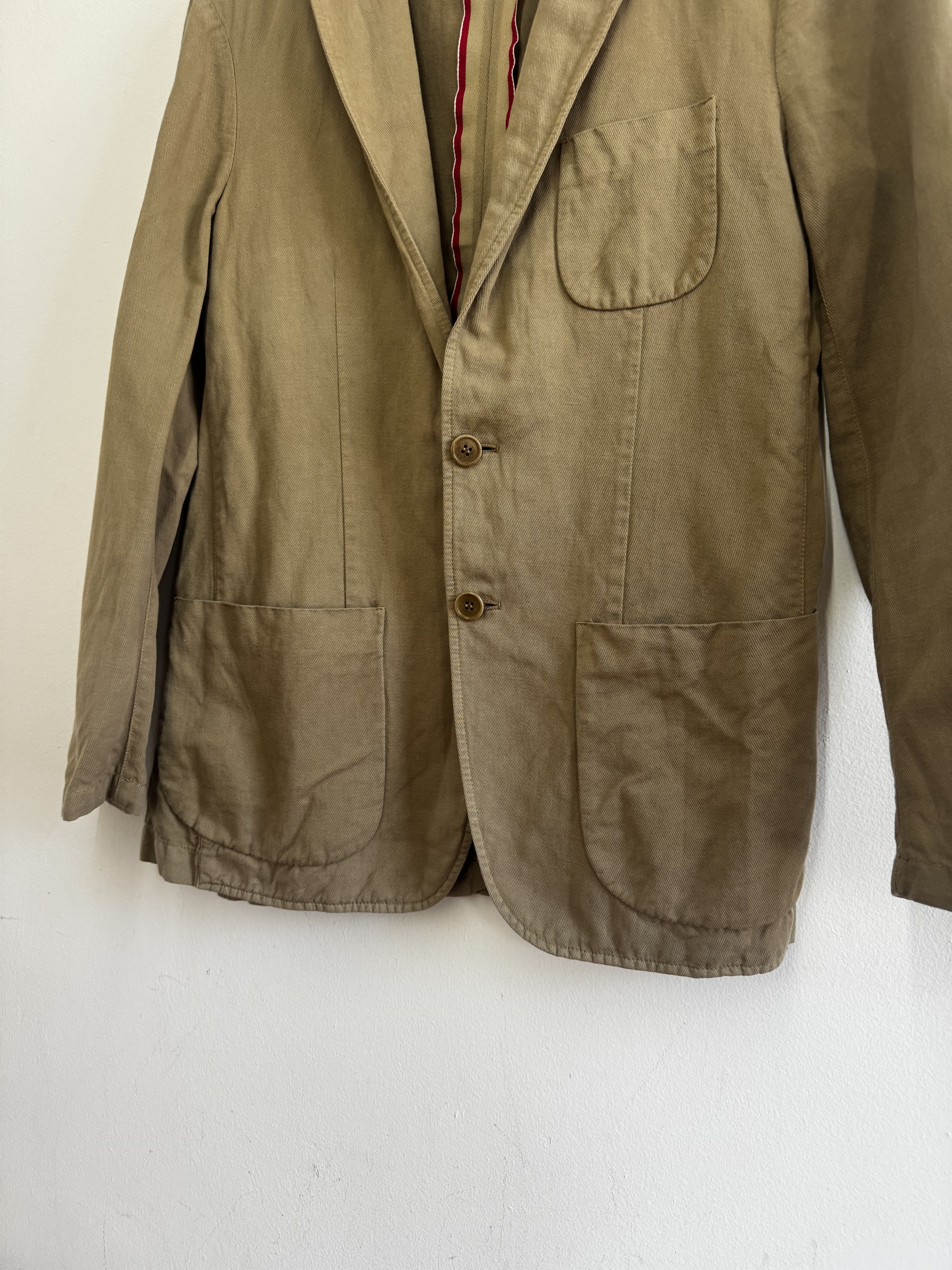 Aspesi Aspesi Cotton Linen Unstructured Blazer Tan S Made in Italy` Size 42R - 3 Thumbnail