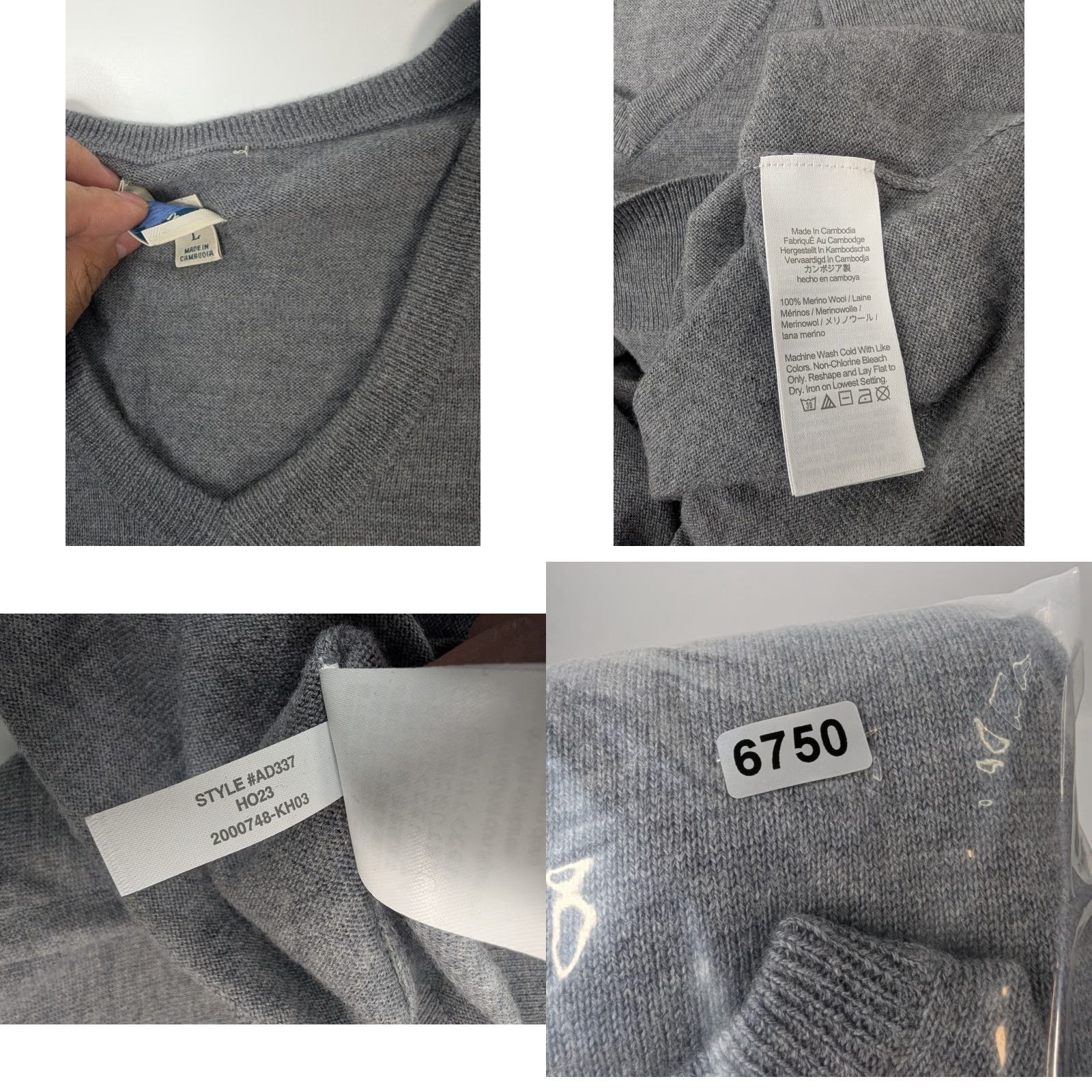 J.Crew J. Crew Merino Wool V-Neck Sweater Gray Men's Large Lightweight Preppy Size US L / EU 52-54 / 3 - 8 Thumbnail