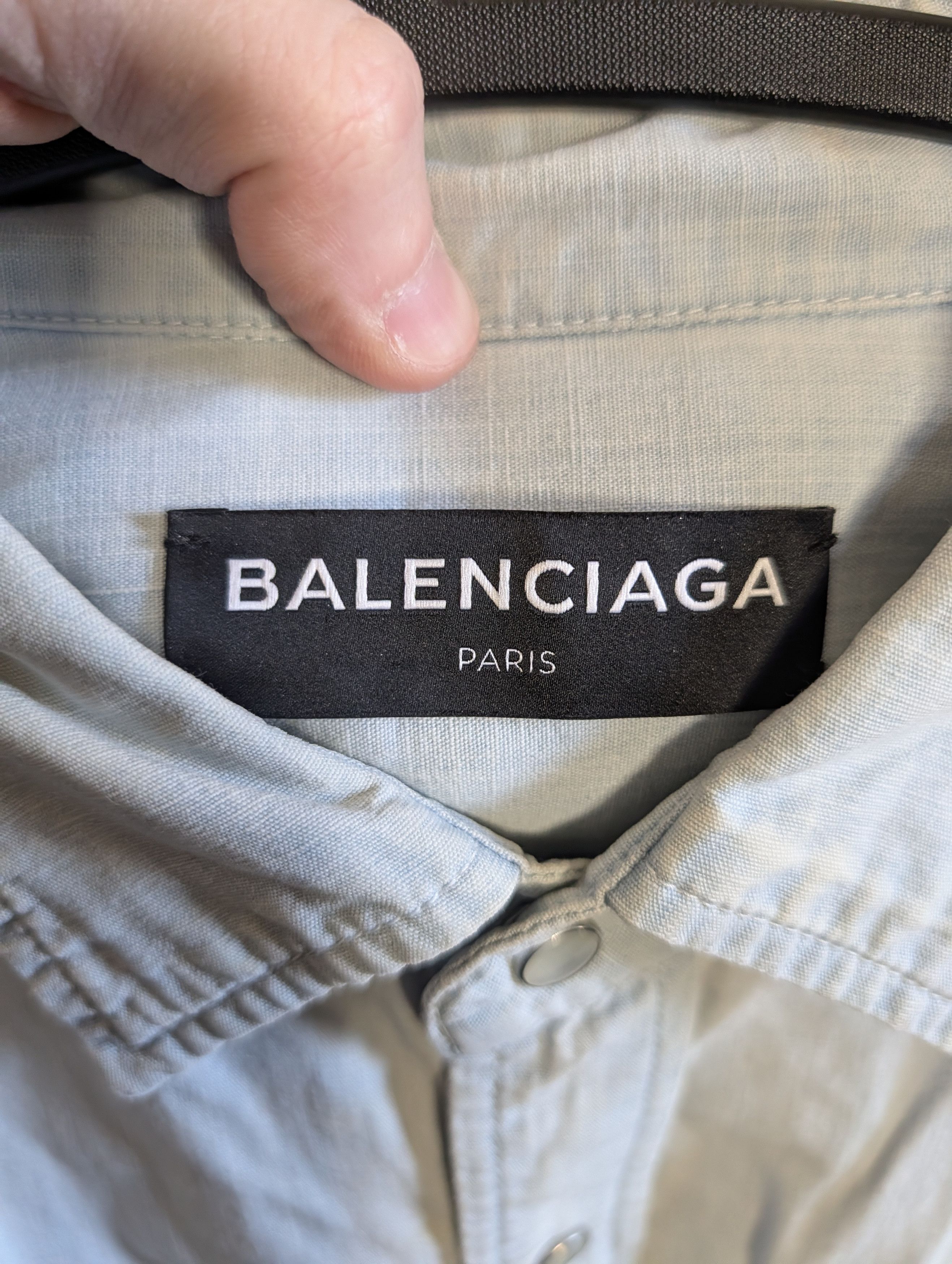 Balenciaga 2018 Power Of Dreams Japanese Chambray Snap Btn Shirt Size US M / EU 48-50 / 2 - 9 Thumbnail