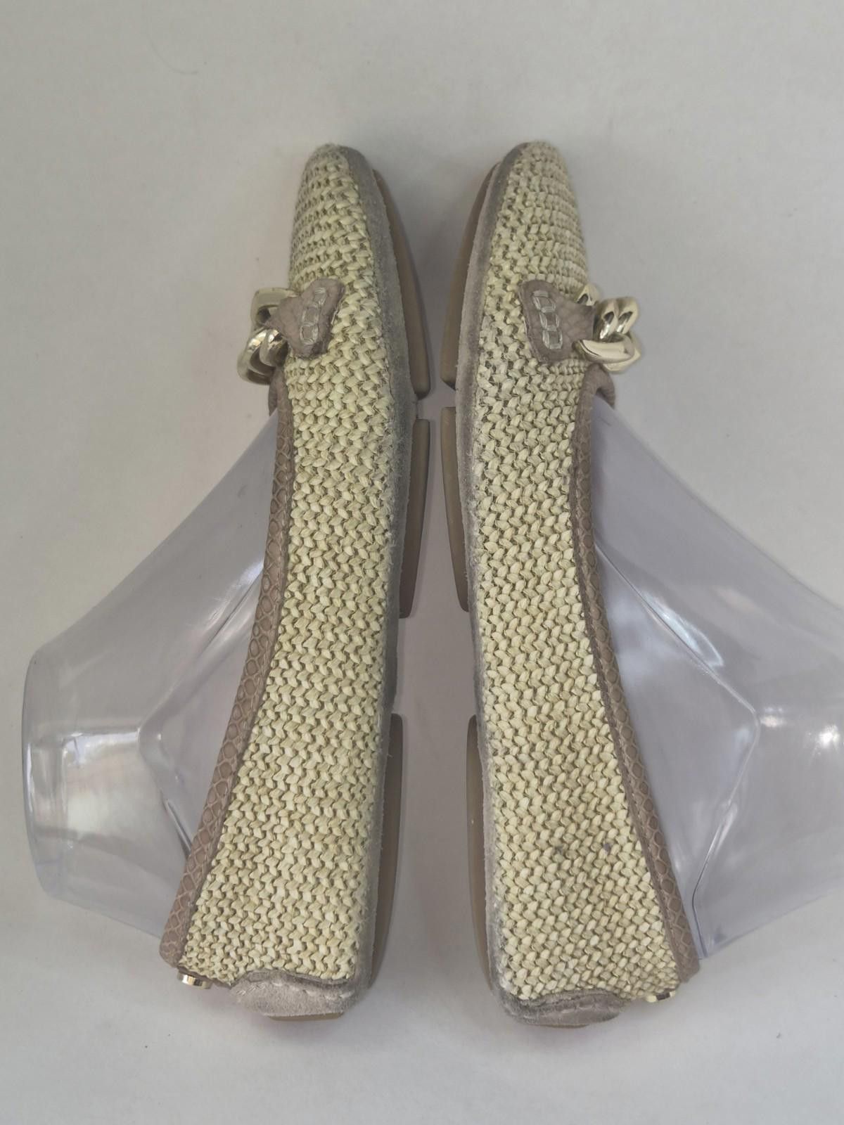 Donald Pliner DONALD J PLINIER Woven Raffia Ballet Flats Beige Boho Sz. 7M Size US 7 / IT 37 - 3 Thumbnail