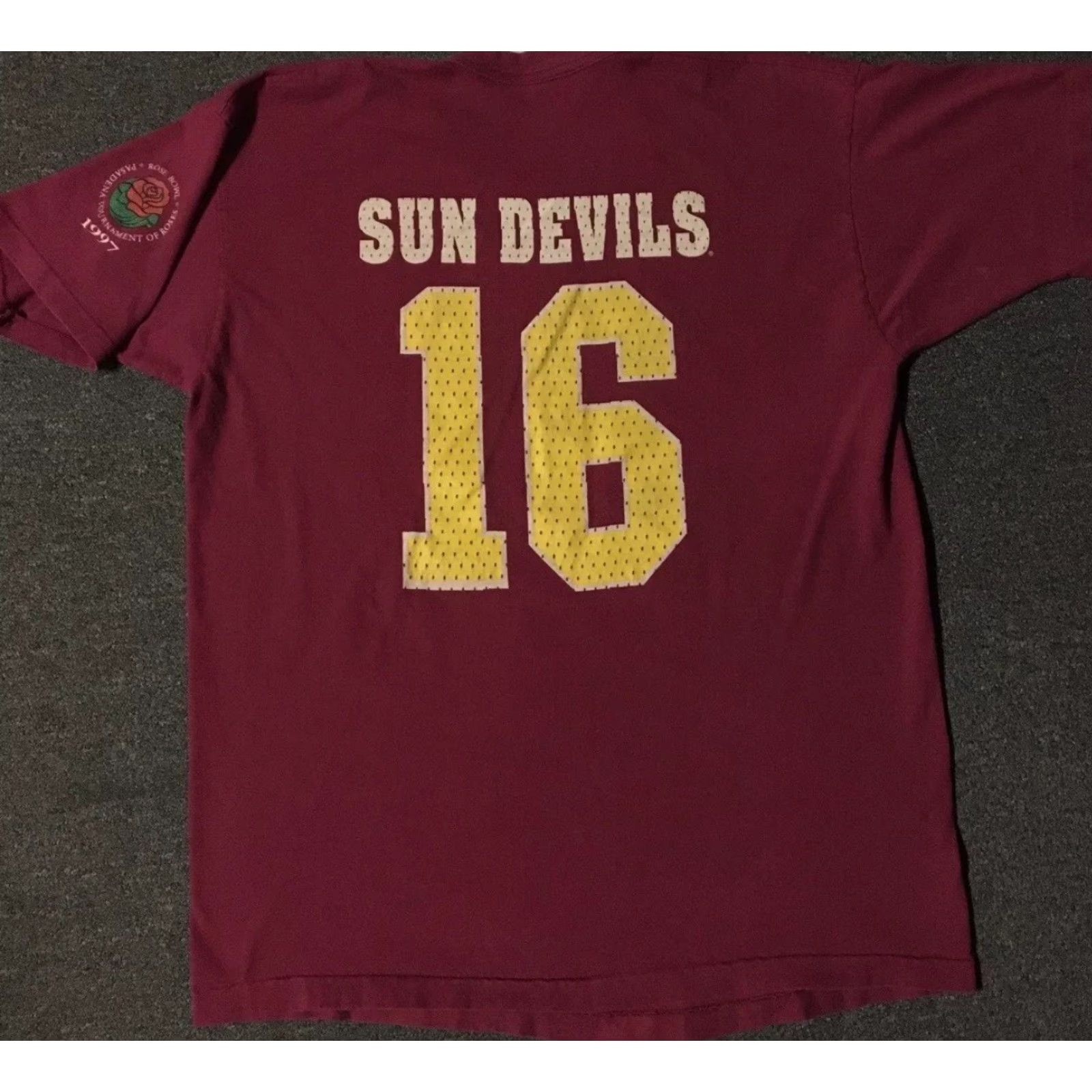 Vintage VINTAGE ASU Rose Bowl Shirt 2XL Red 90s 80s Single Stitch College Track PE Grunge Sun Devils Men Size US XXL / EU 58 / 5 - 2 Thumbnail