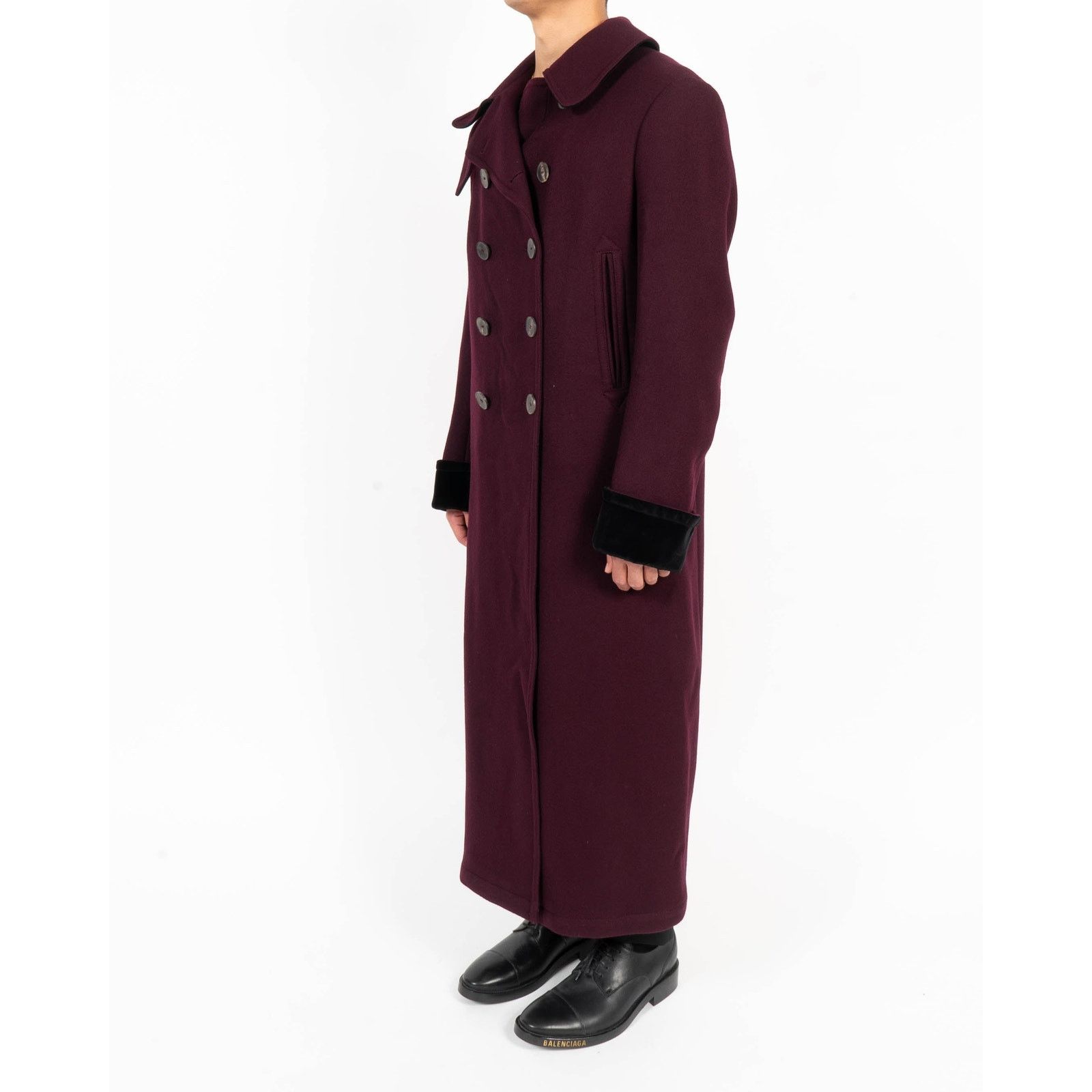 Haider Ackermann FW17 Oversized Double Breasted Coat in Plum Wool Size US M / EU 48-50 / 2 - 5 Thumbnail