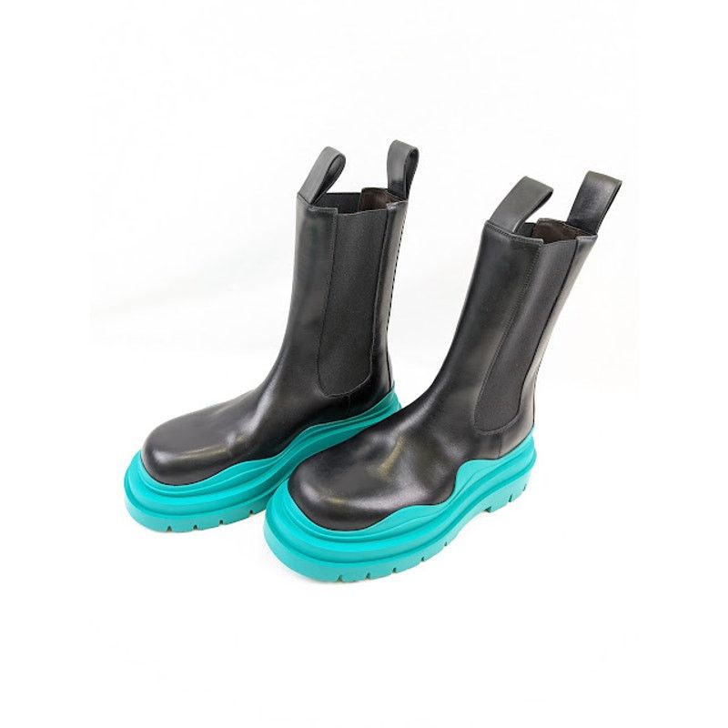 Bottega Veneta o1rshd1 Tire High Boots in Black w/ Bright Green Sole Size US 9.5 / EU 42-43 - 18 Thumbnail