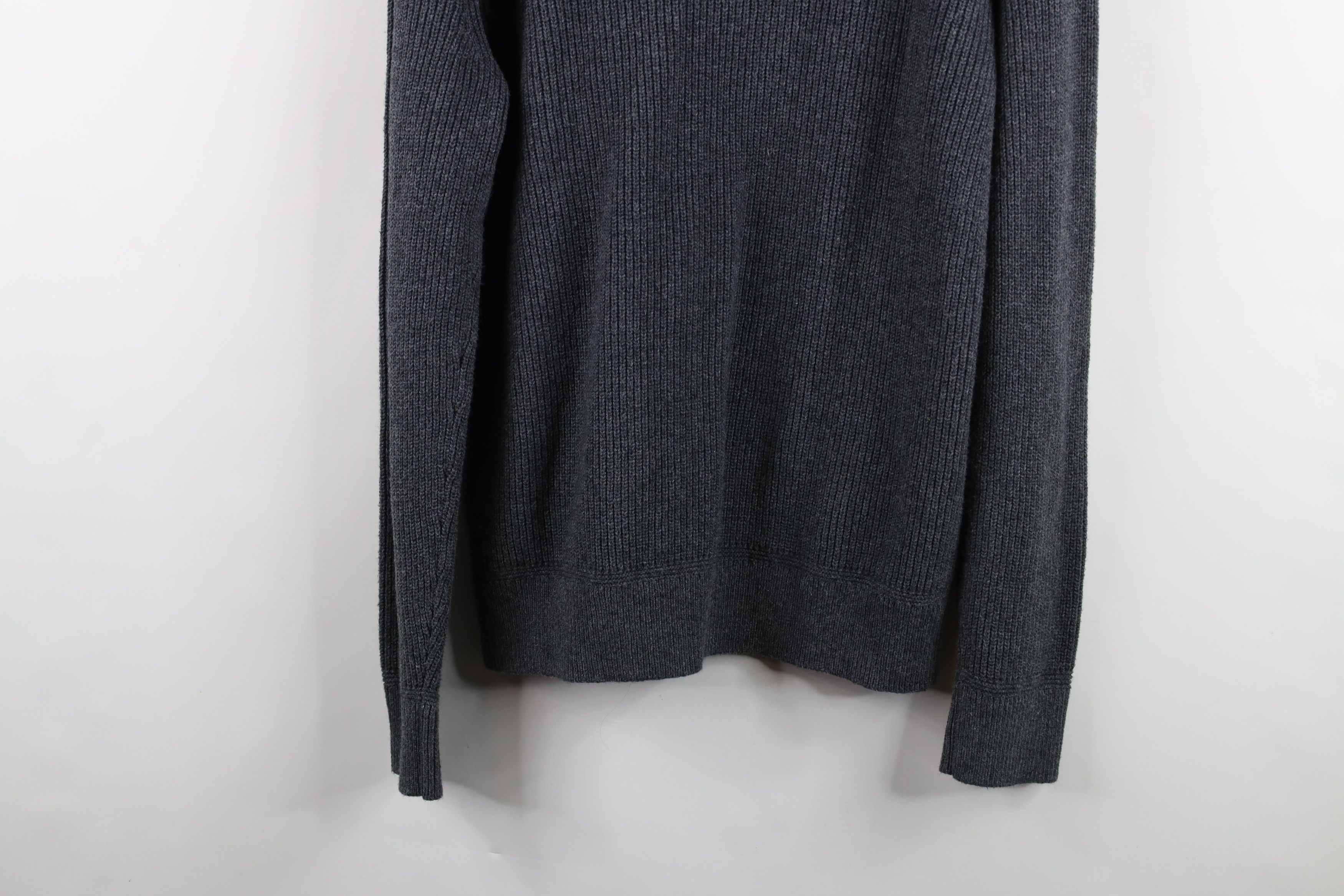 Gap × Vintage Vintage Gap Blank Cotton Ribbed Knit Henley Sweater Gray Size US M / EU 48-50 / 2 - 10 Thumbnail