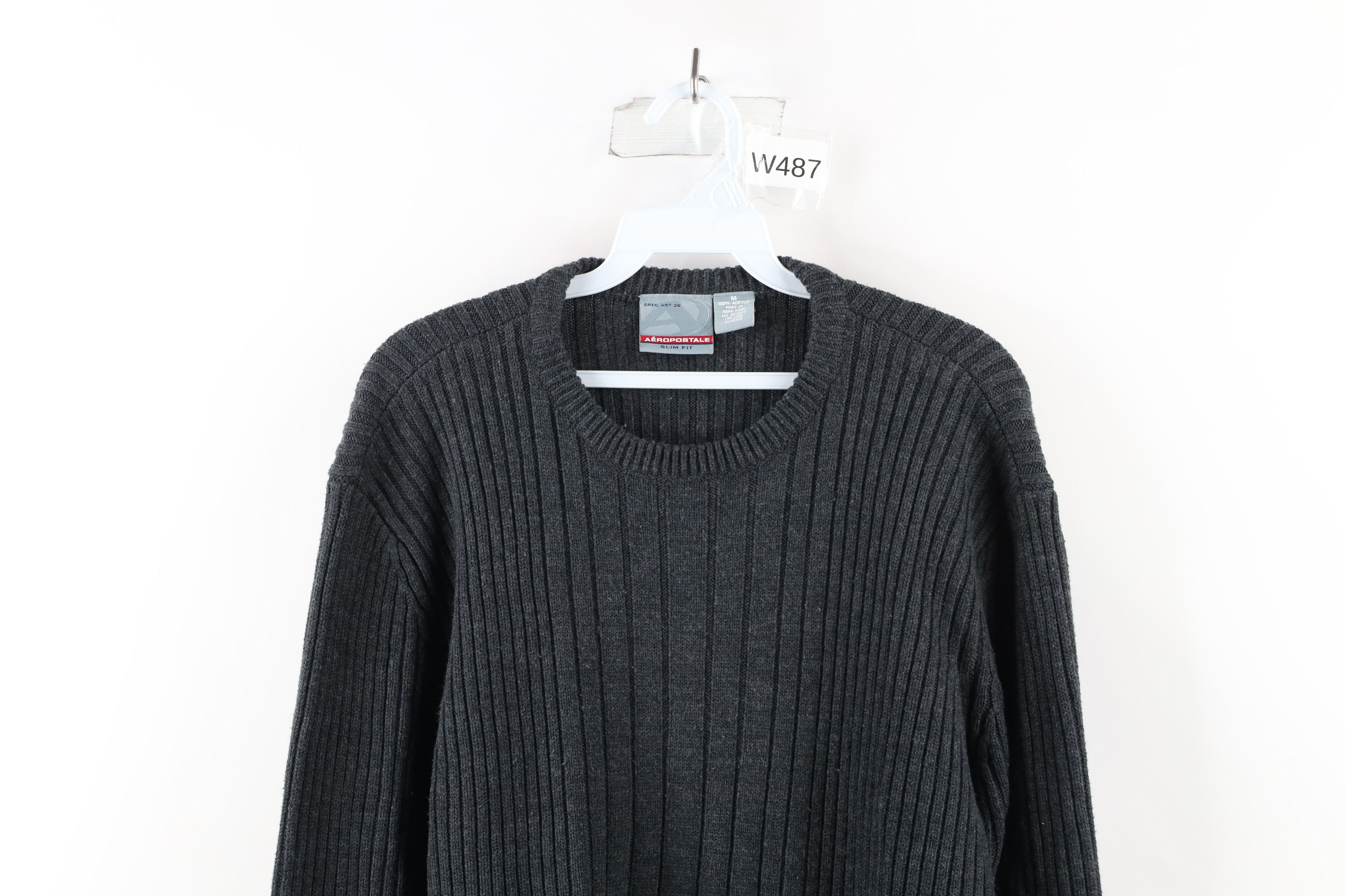 Aeropostale × Vintage Vintage Aeropostale Blank Chunky Ribbed Knit Sweater Gray Size US M / EU 48-50 / 2 - 2 Thumbnail