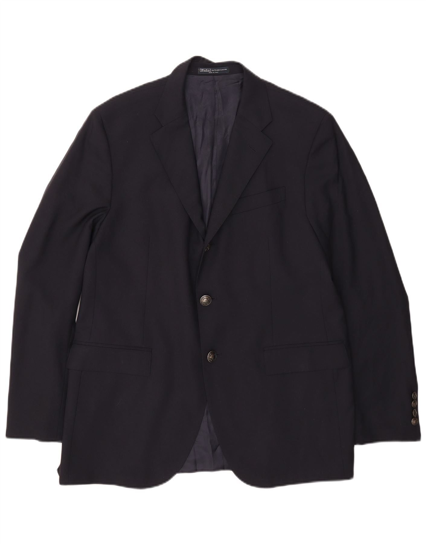 Polo Ralph Lauren Mens 2 Button Blazer Jacket IT 54 XL Navy Blue Wool Size US XS / EU 42 / 0 - 1 Thumbnail