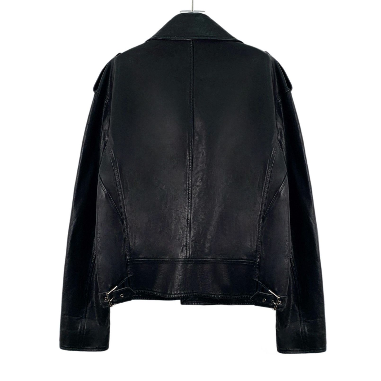 Versace Versace Distressed Leather Biker Jacket Black (M) Size US M / EU 48-50 / 2 - 2 Thumbnail