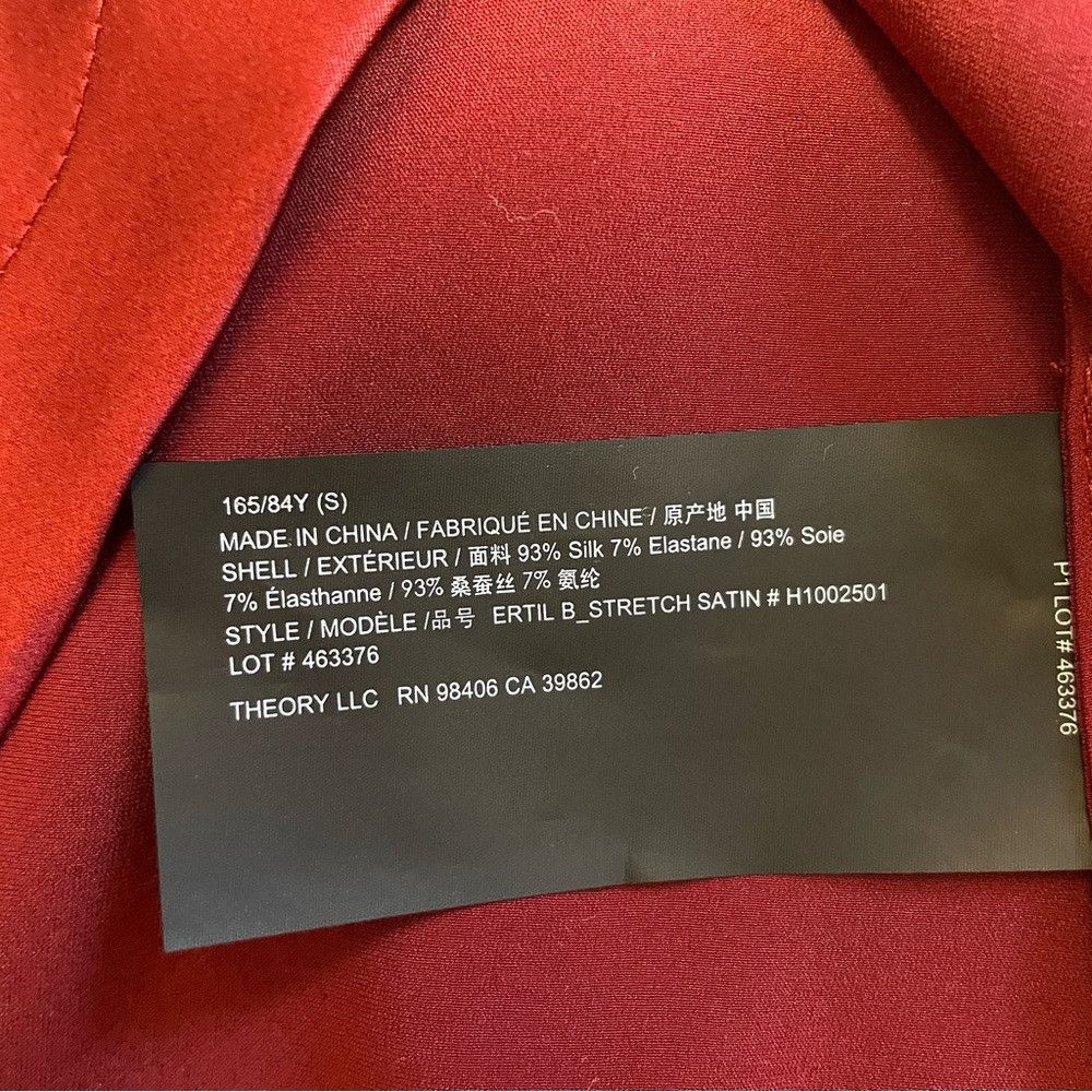 Theory NWT New $255 Theory Silk Red Satin Halter Top Size S Size S / US 4 / IT 40 - 8 Thumbnail