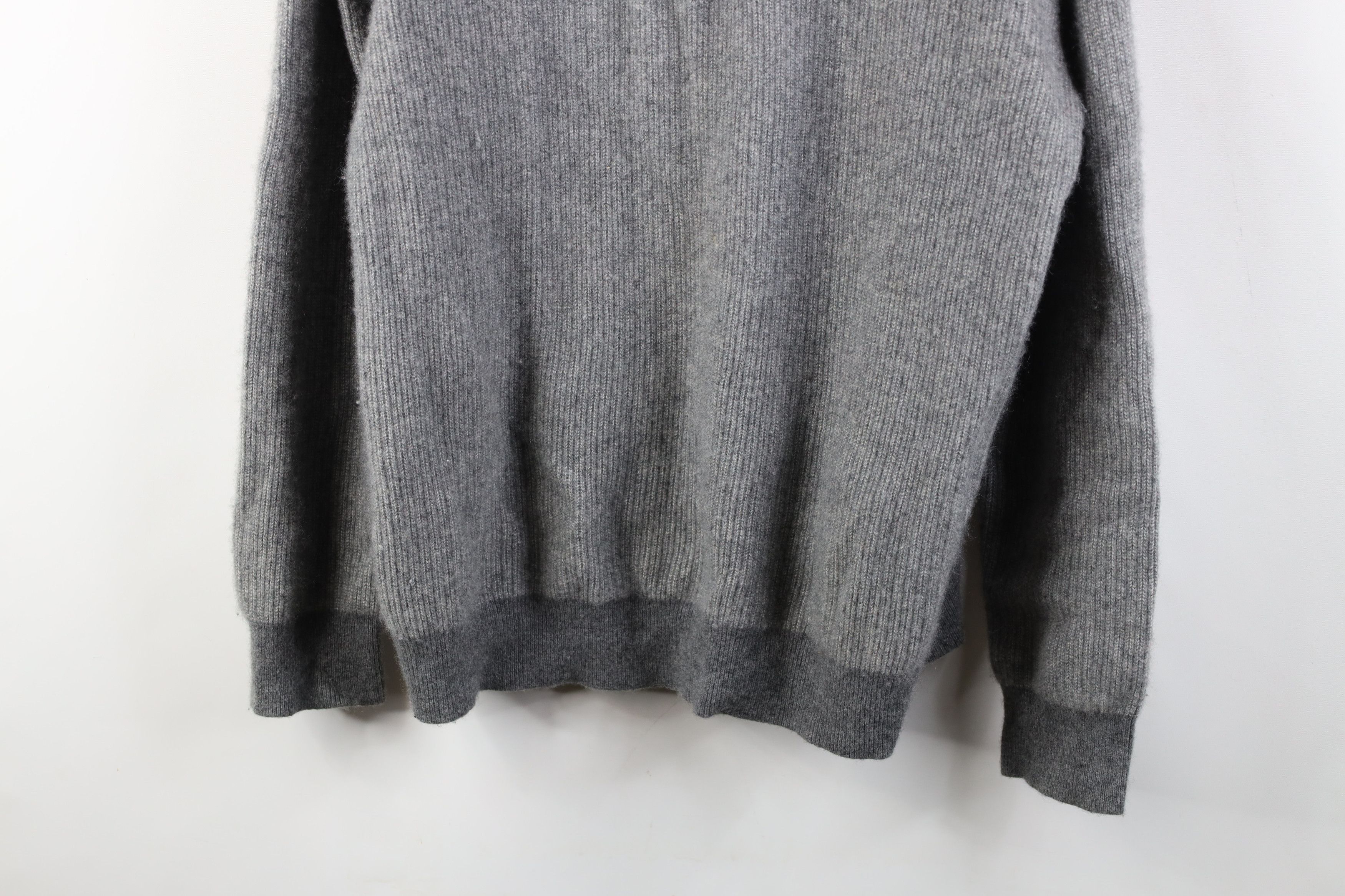 Vintage Vintage Y2K Streetwear Cashmere Ribbed Knit Half Zip Sweater Size US L / EU 52-54 / 3 - 3 Thumbnail
