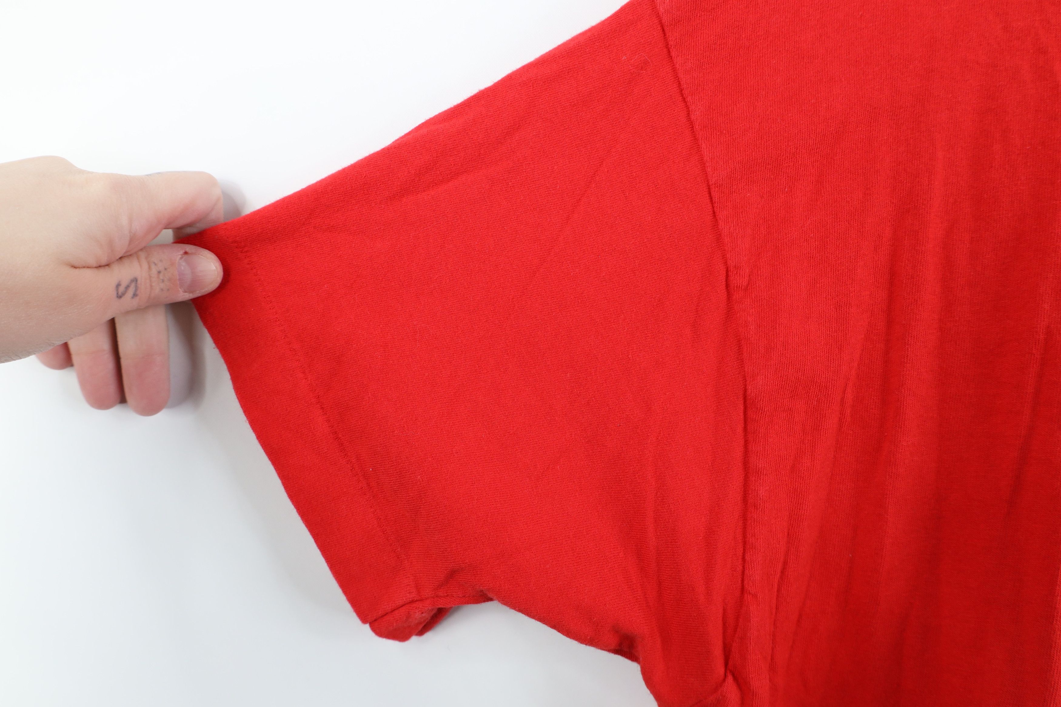 Vintage Vintage 90s Streetwear Blank Cotton T-Shirt Pocket Red USA Size US XL / EU 56 / 4 - 7 Thumbnail