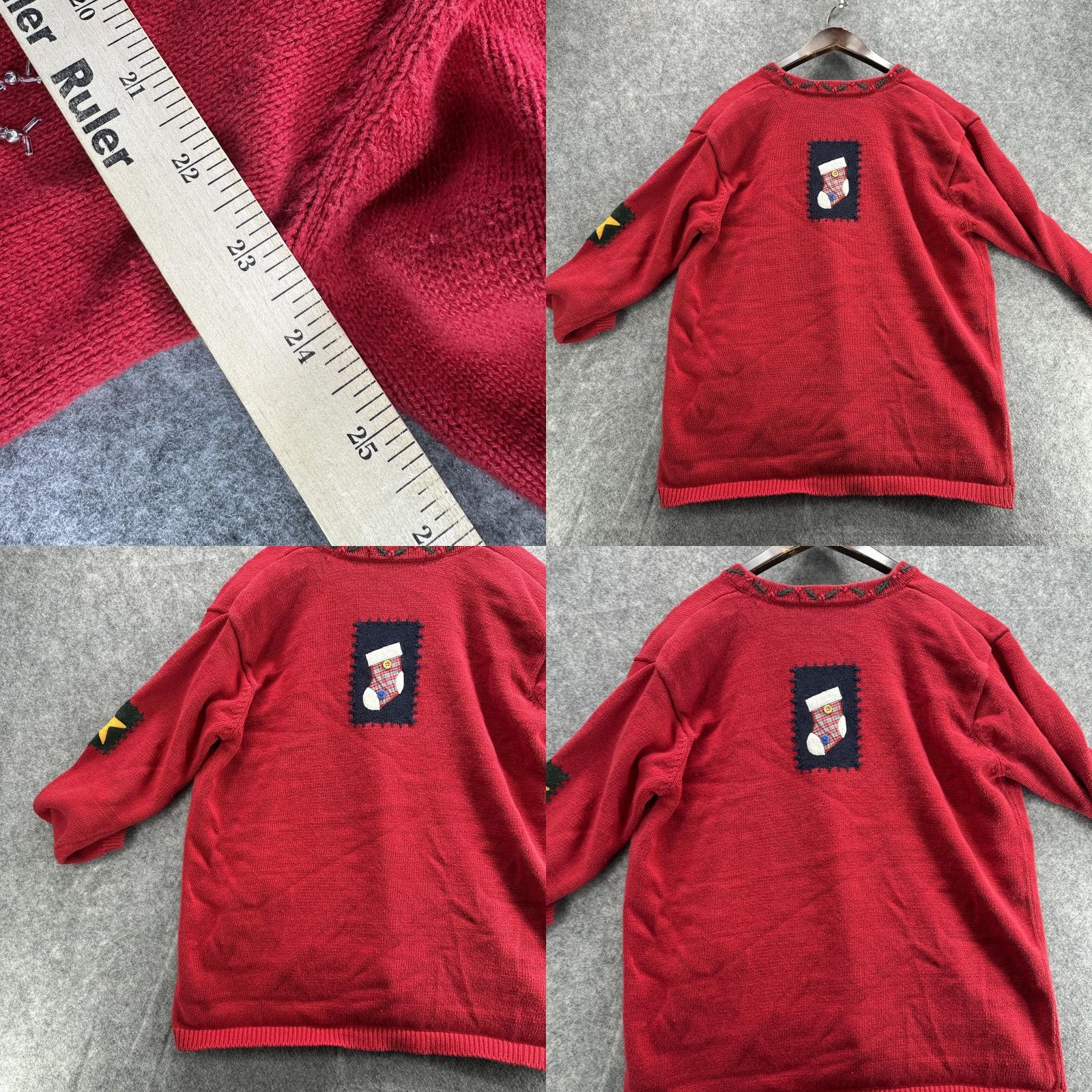 Vintage VINTAGE Christmas Ugly Sweater Cardigan Womens Large Red Size L / US 10 / IT 46 - 10 Thumbnail