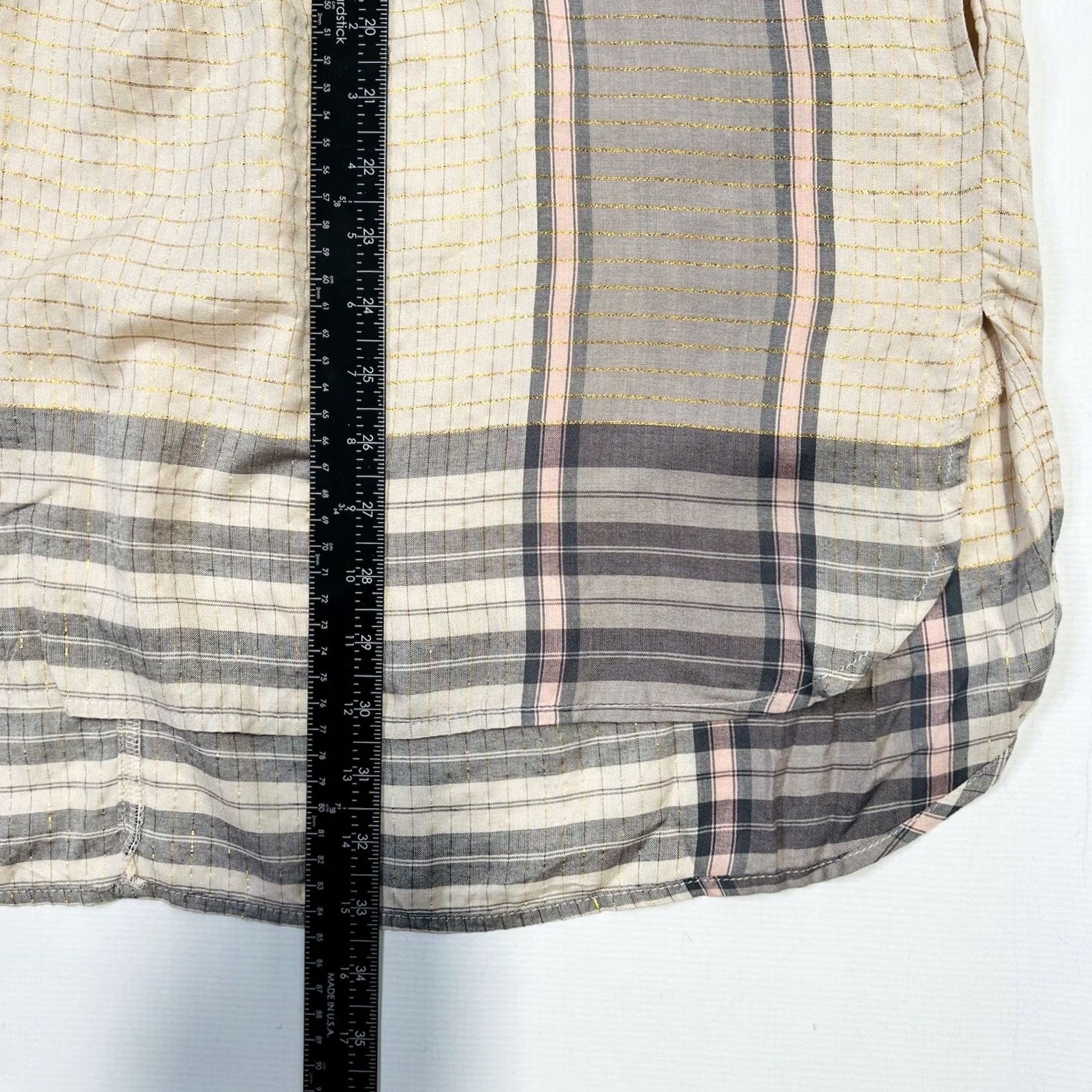 Free People Free People Tunic Dress XS Plaid Long Sleeve Oversized Gray Pink Gold Size XS / US 0-2 / IT 36-38 - 5 Thumbnail