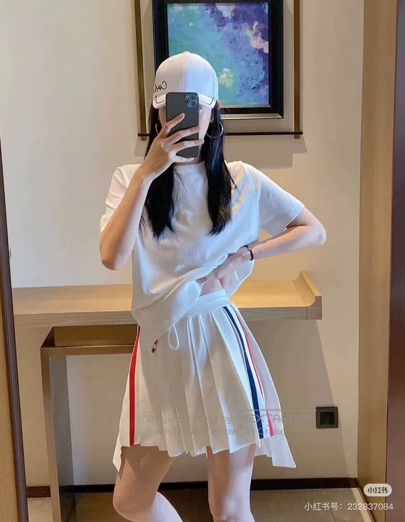 Thom Browne Thom Browne White drawstring pleated skirt Size 26" / US 2 / IT 38 - 3 Thumbnail