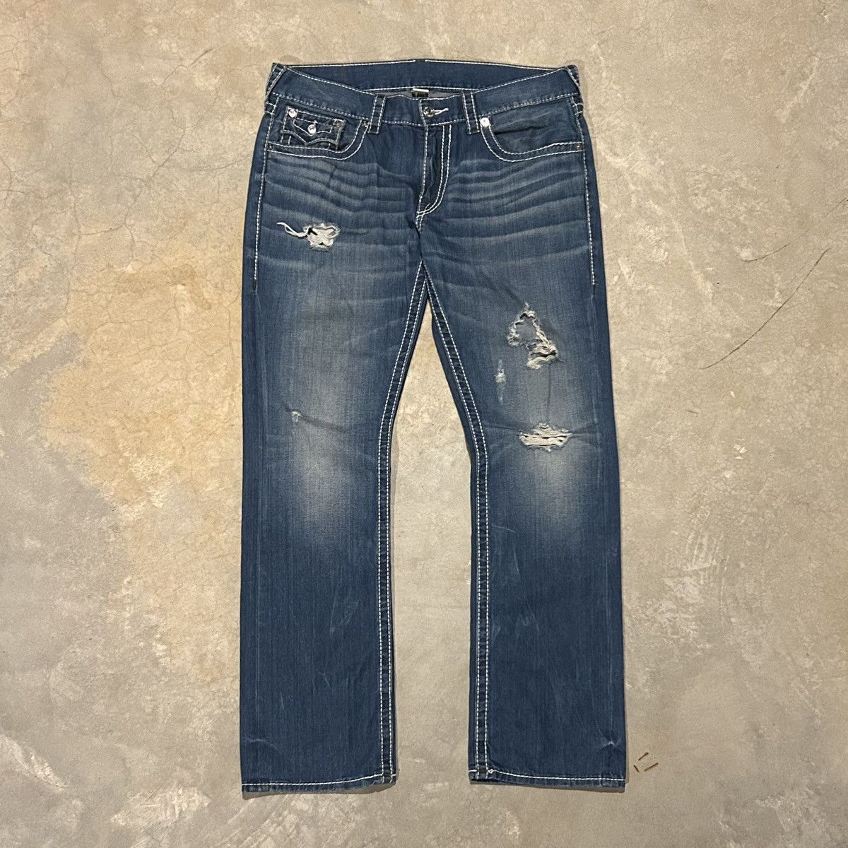 True Religion × Vintage Crazy Vintage Y2K True Religion Flap Pocket Baggy Jeans Size US 36 / EU 52 - 5 Thumbnail