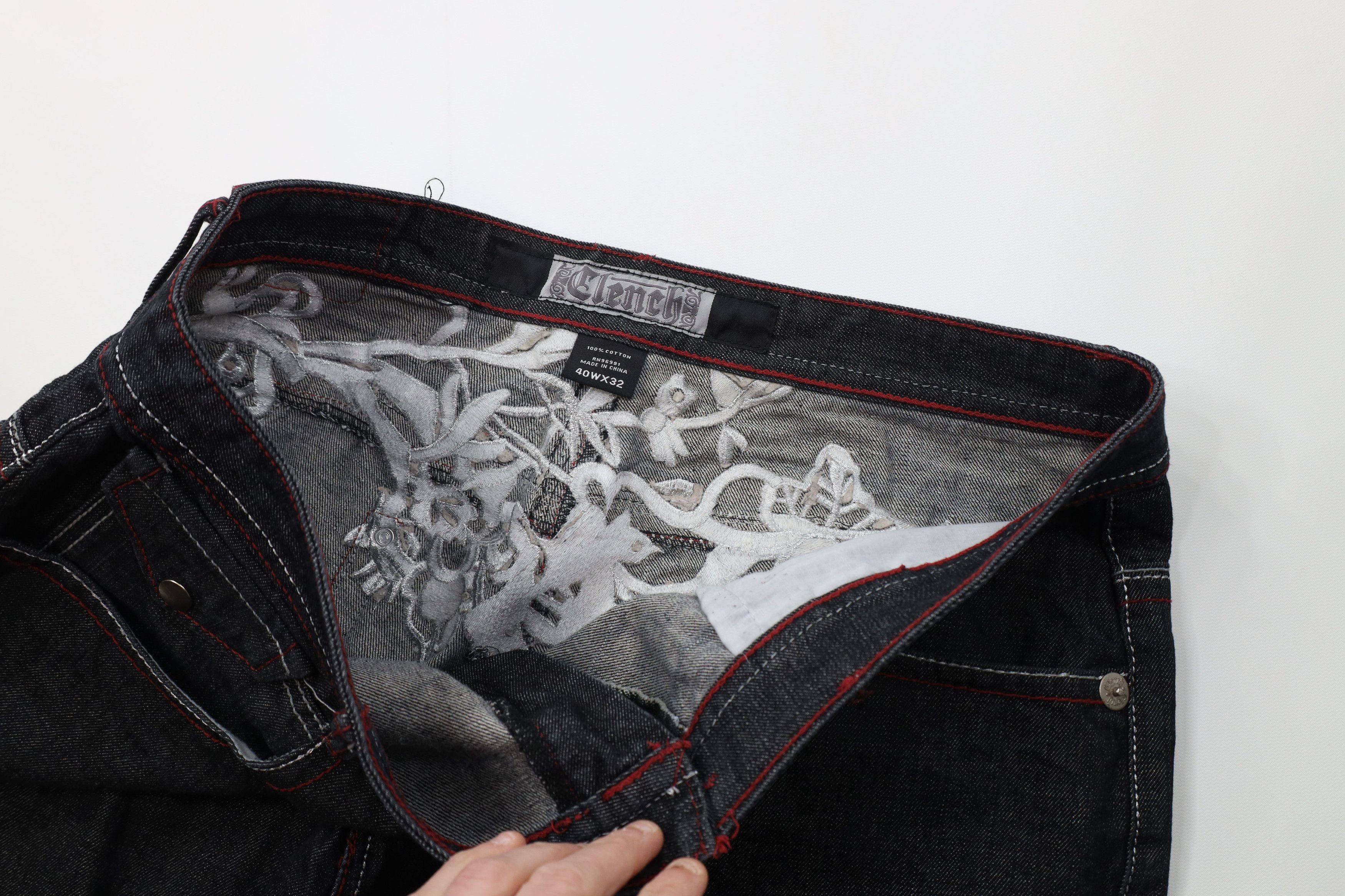 Vintage Vintage Y2K Streetwear UFC MMA Wide Leg Denim Jeans Black Size US 40 / EU 56 - 8 Thumbnail