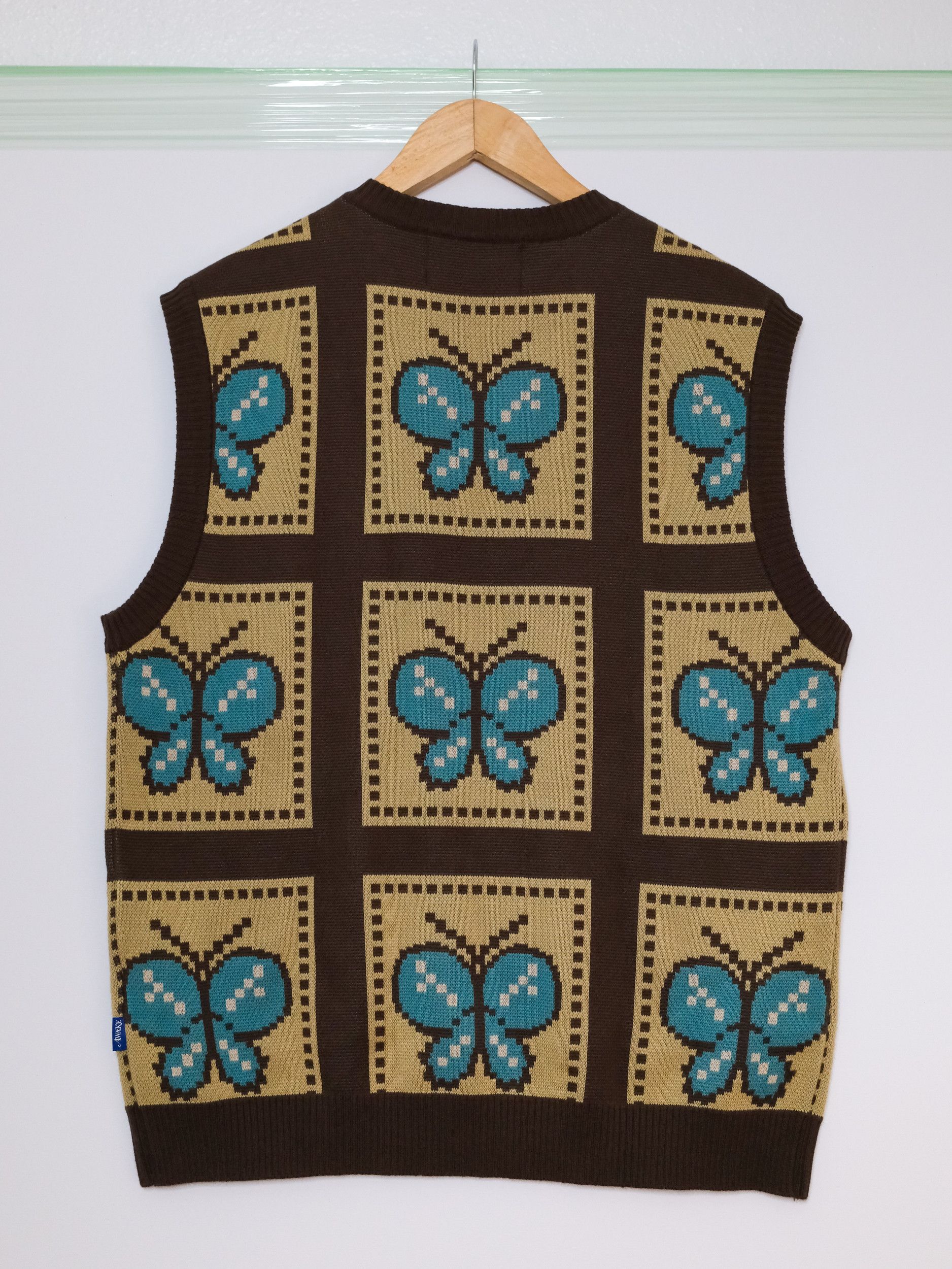 Awake NY Butterfly Knit Sweater Vest Sz M Size US M / EU 48-50 / 2 - 2 Thumbnail