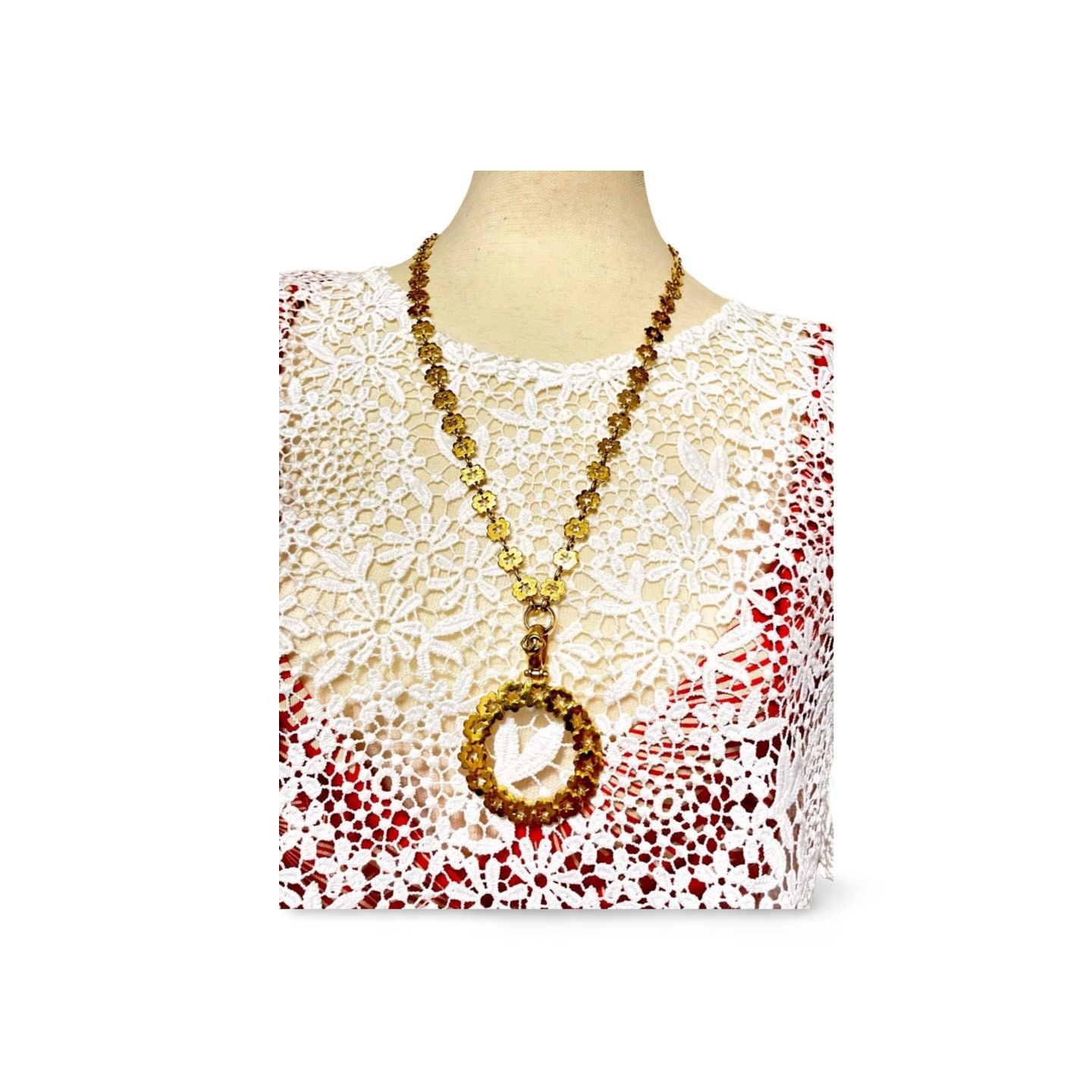 Chanel MINT. Vintage CHANEL chain necklace with loupe top Size ONE SIZE - 2 Thumbnail