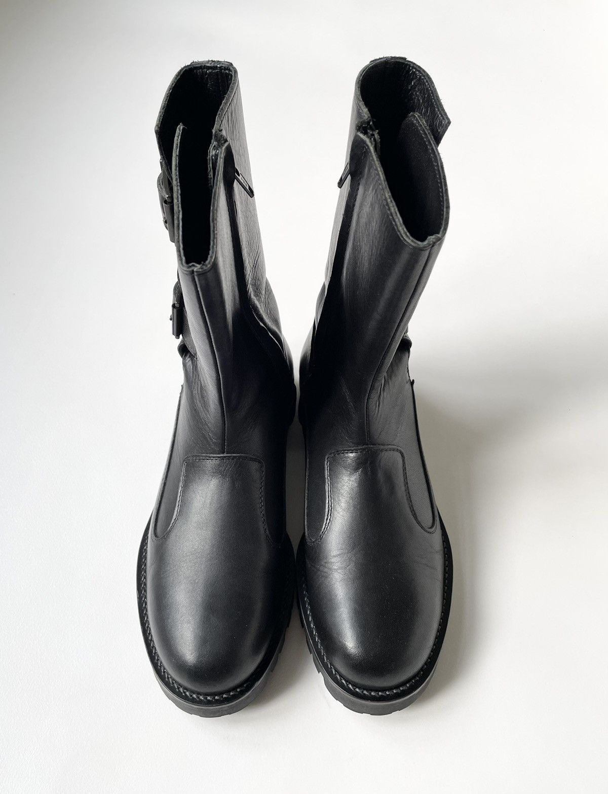 Yohji Yamamoto A/W 11 Black Leather Biker Boots Size US 8.5 / IT 38.5 - 4 Thumbnail