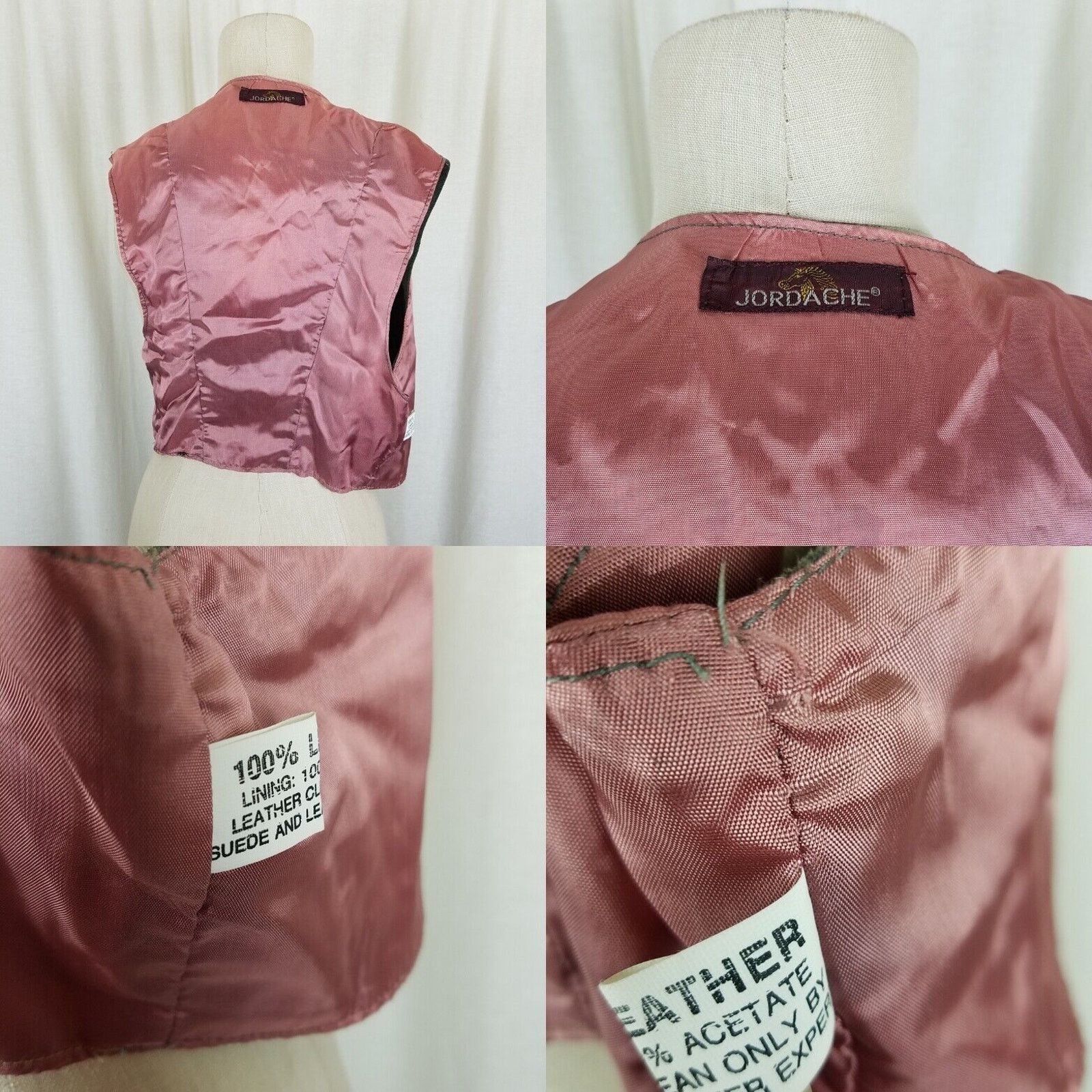 Jordache Vintage Jordache Leather Wood Toggle Vest Womens M Waistcoat Size M / US 6-8 / IT 42-44 - 5 Thumbnail