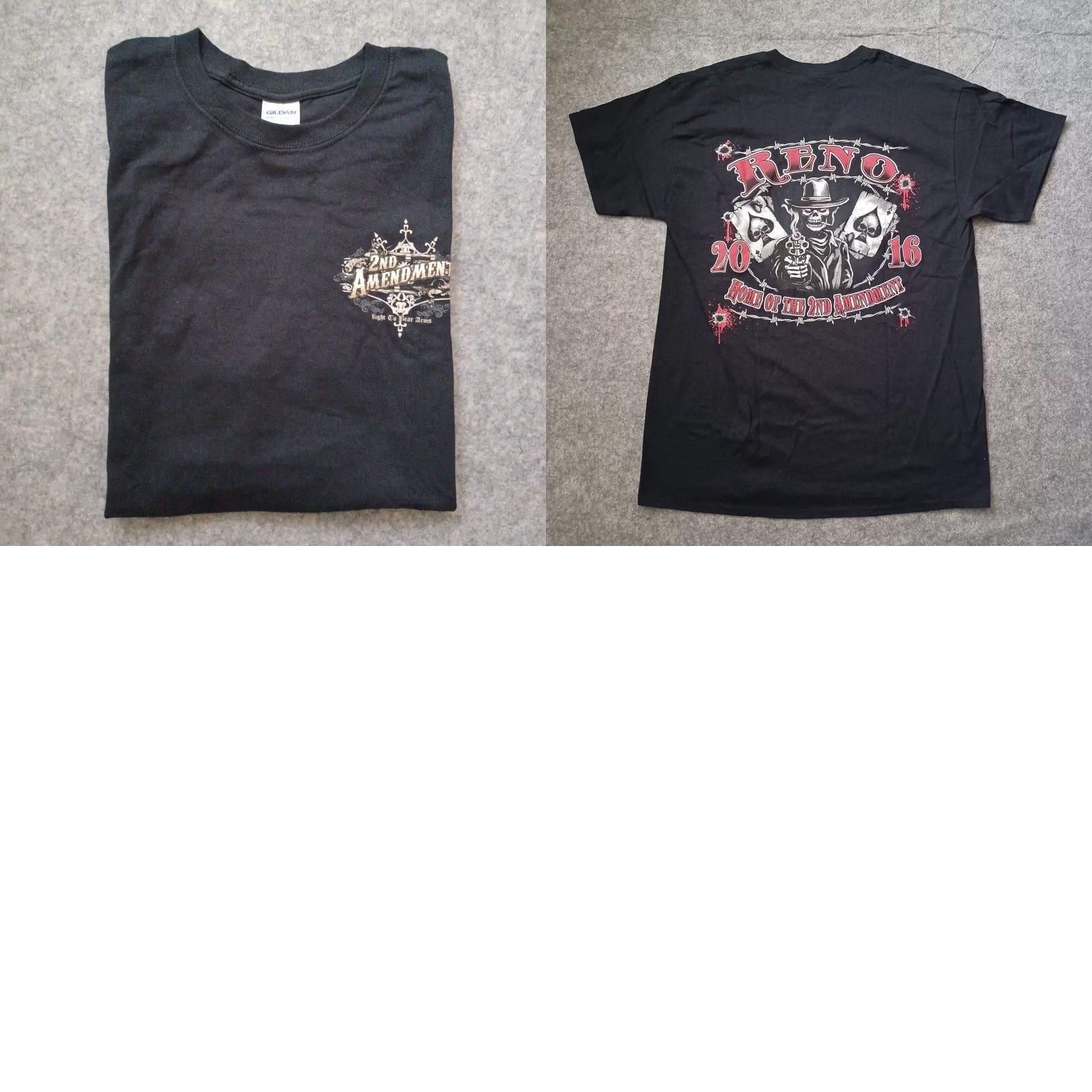 Gildan Second Amendment Mens Shirt Black Large Graphic Right To Bear Arms Reno 2016 Logo Military Patriotic Shirts Men L Black Size US L / EU 52-54 / 3 - 9 Thumbnail