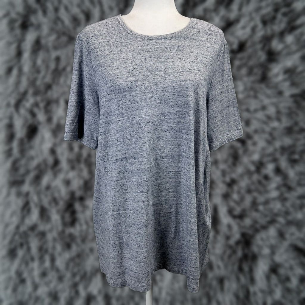J. Jill VINTAGE J. Jill Women's Tunic Shirt Short Sleeve Blue Cotton 2010s Size L Good Condition Size L / US 10 / IT 46 - 1 Thumbnail