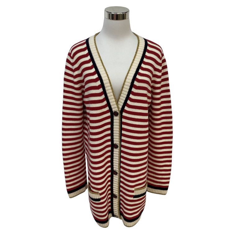 Gucci Gucci Striped Cardigan Size L Size US L / EU 52-54 / 3 - 1 Thumbnail