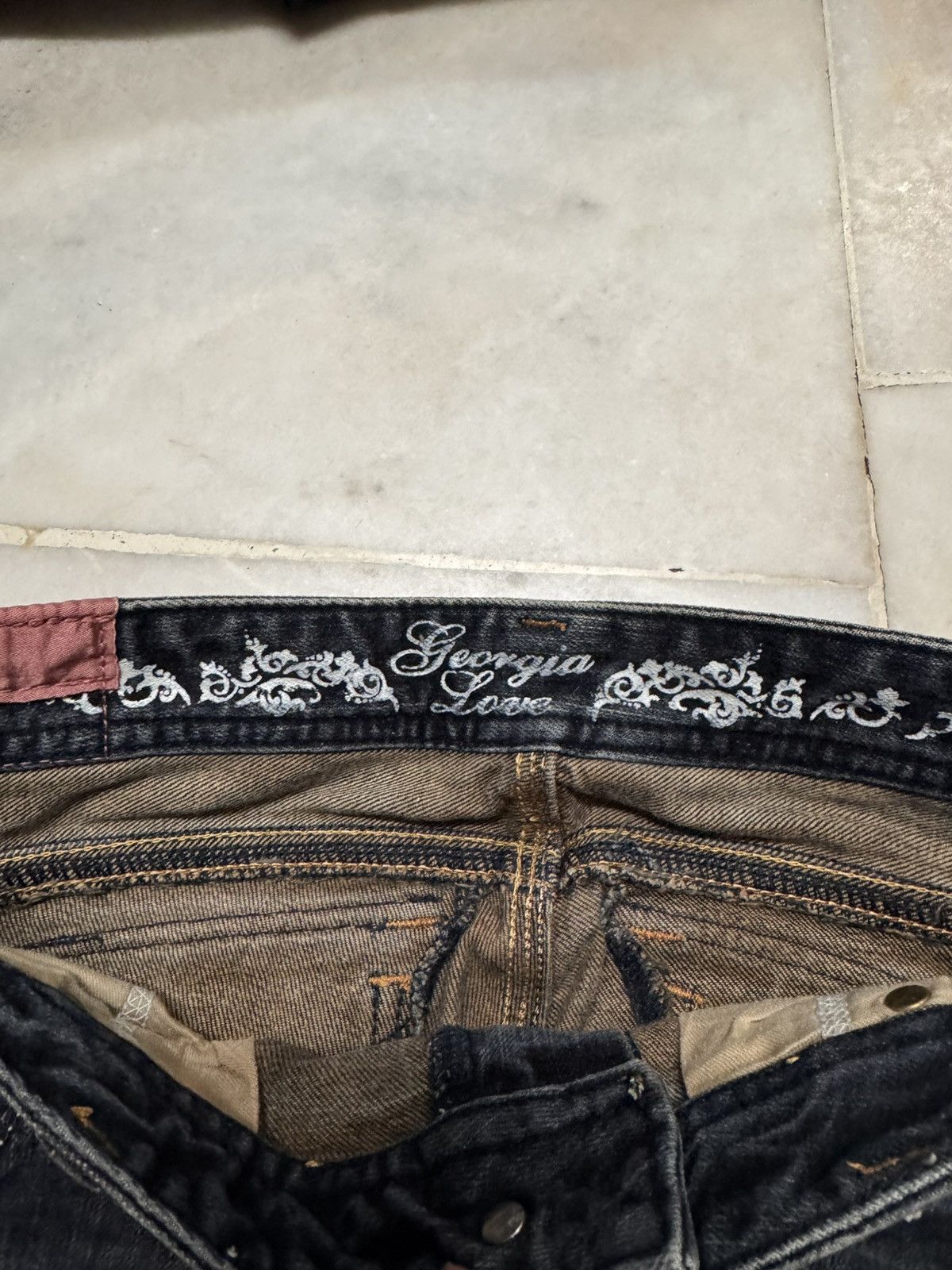 Tornado Mart VINTAGE 2000s GEORGIA BELL BOTTOM BOOTCUT MUD-WASHED Size US 28 / EU 44 - 7 Thumbnail