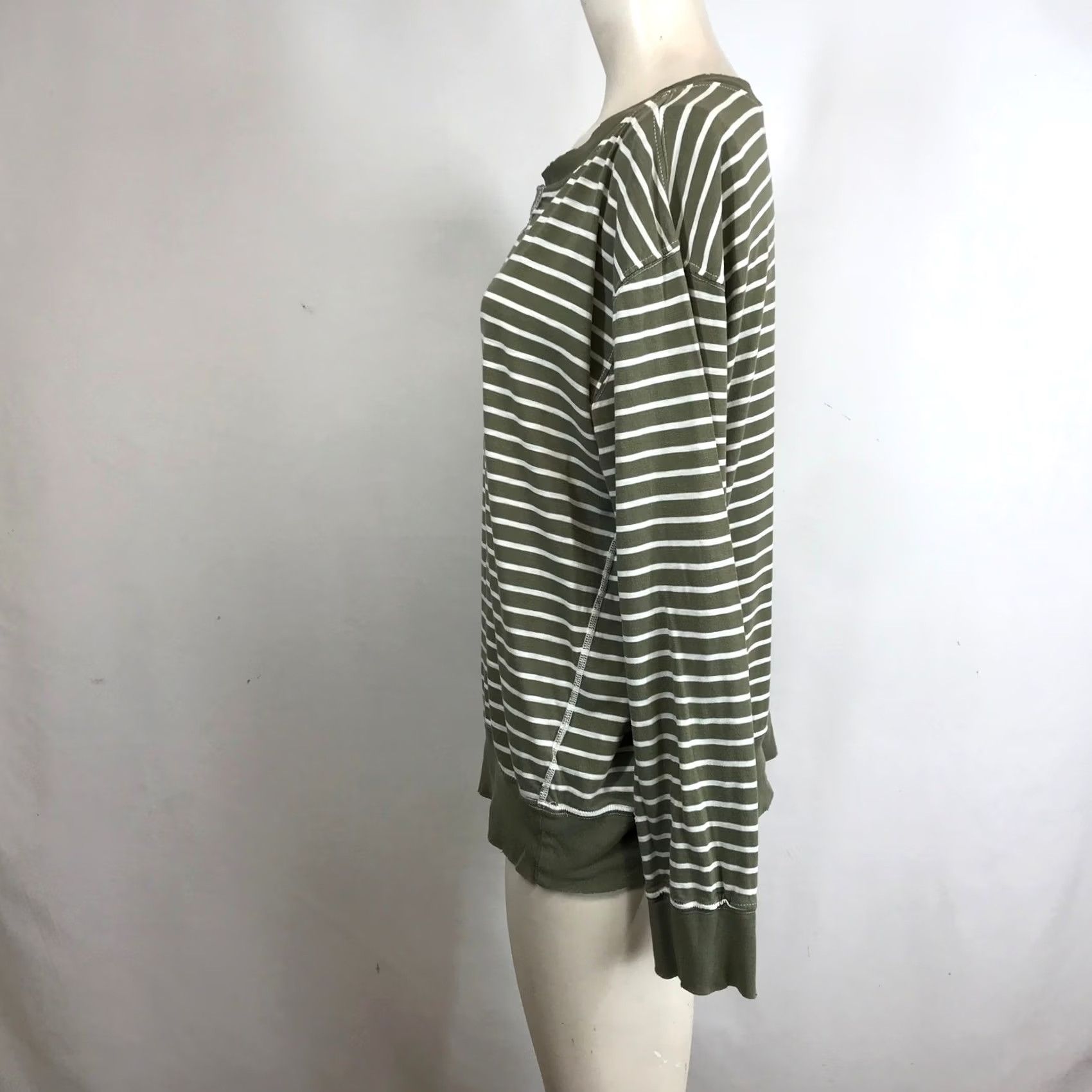 Vintage VINTAGE CURRENT/ELLIOTT Striped Long Sleeve Crew Neck Sweatshirt Green White Size 3 Size XS / US 0-2 / IT 36-38 - 6 Thumbnail