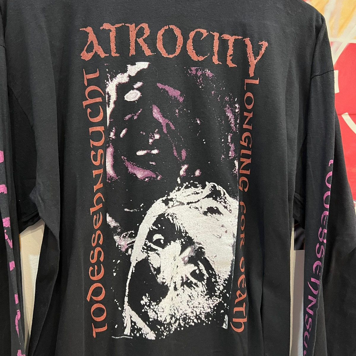 Band Tees × Vintage Vintage Atrocity Todessehnsucht 1992 Long Sleeve Tee Size US XL / EU 56 / 4 - 2 Thumbnail