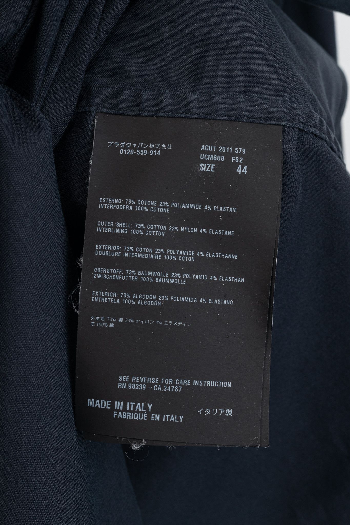 Prada Prada Navy Cotton-Poplin Buttoned Shirt Size US XL / EU 56 / 4 - 9 Thumbnail