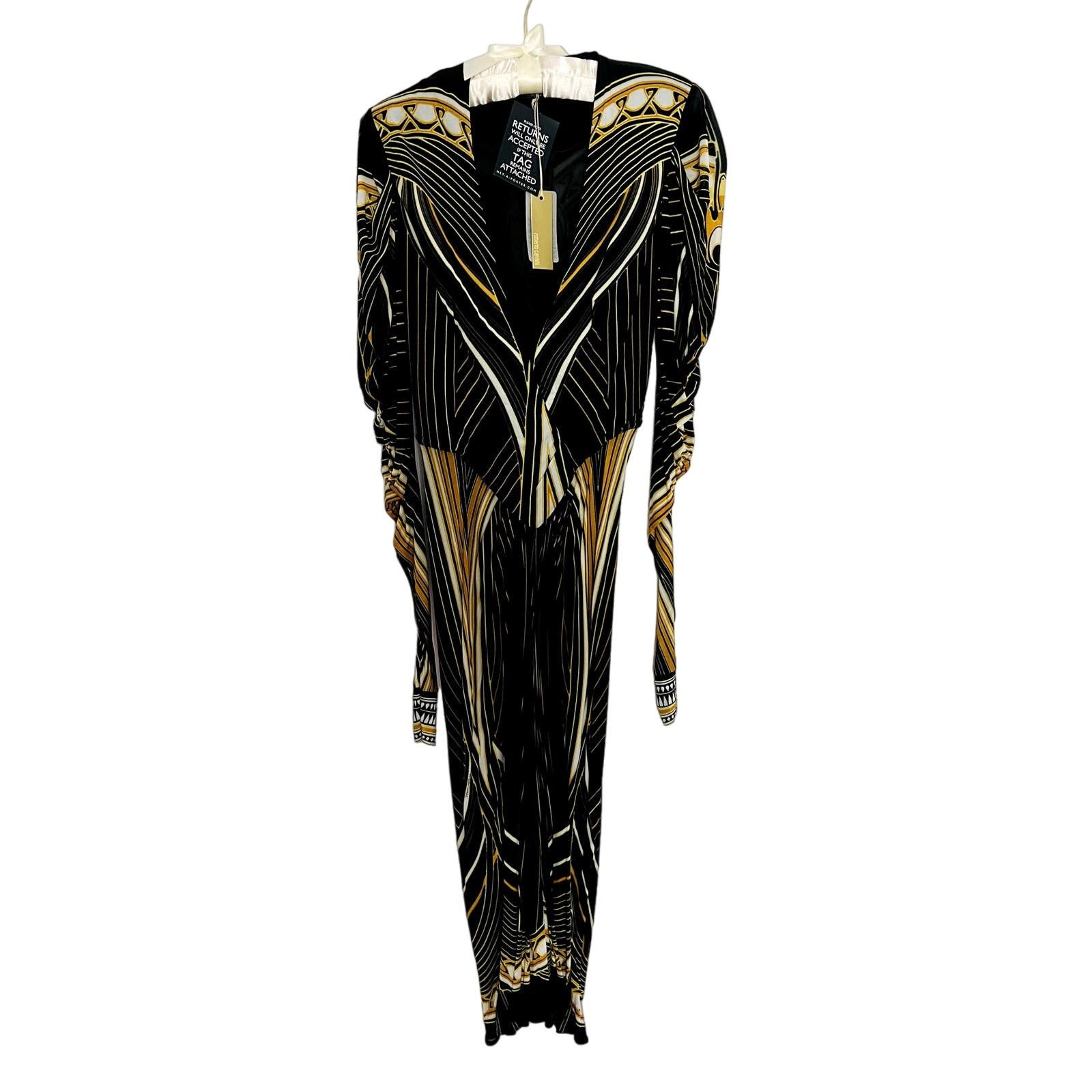 Roberto Cavalli Roberto Cavalli 2007 black gold printed Egyptian dress Sz 40 Size S / US 4 / IT 40 - 5 Thumbnail