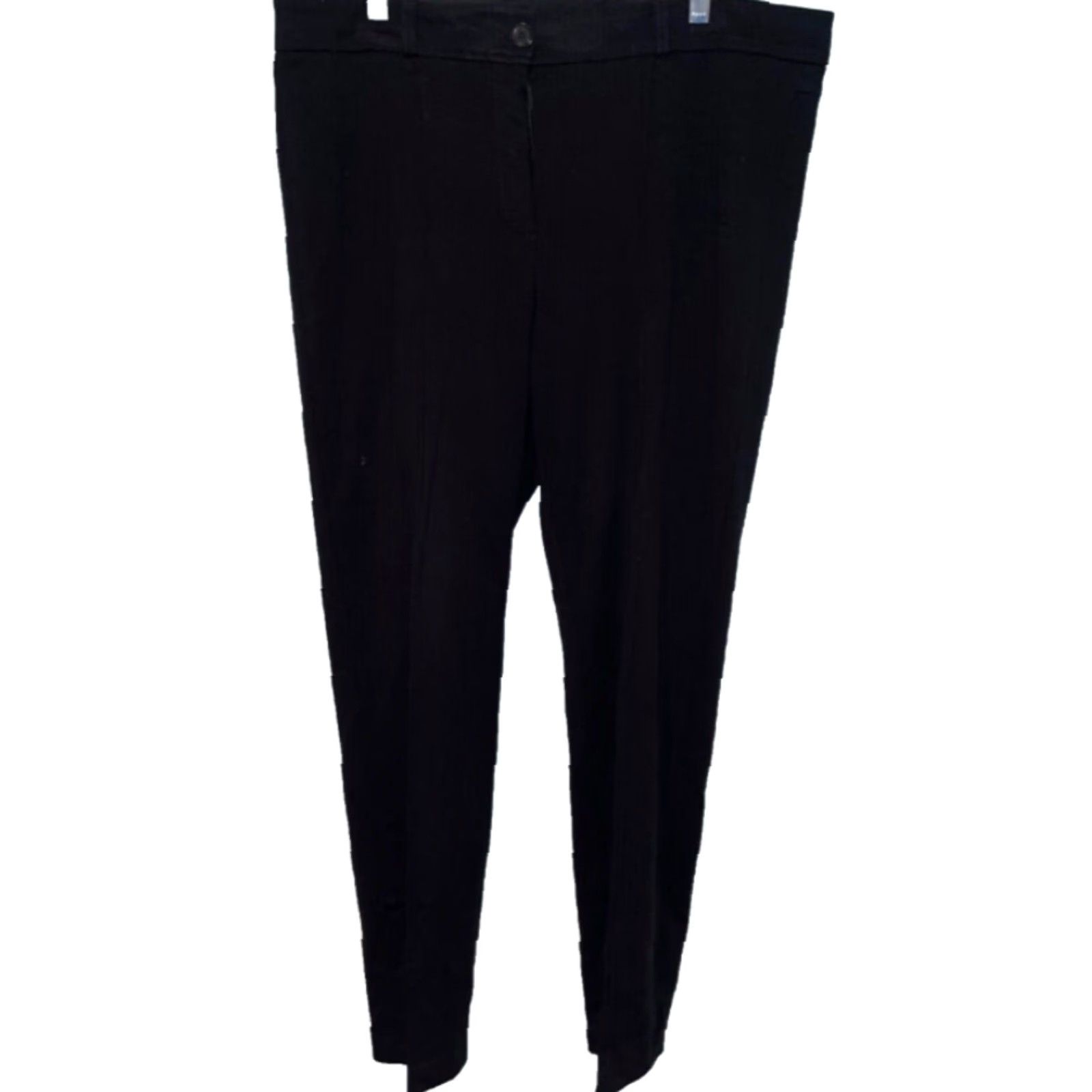 Vintage Basler Women Dress Pants Black 44 Ballet Flat Front High Rise 12.25 Inches Knit Pockets Zipper Button Regular Classic Work Pants Womens Size 30" / US 8 / IT 44 - 7 Thumbnail