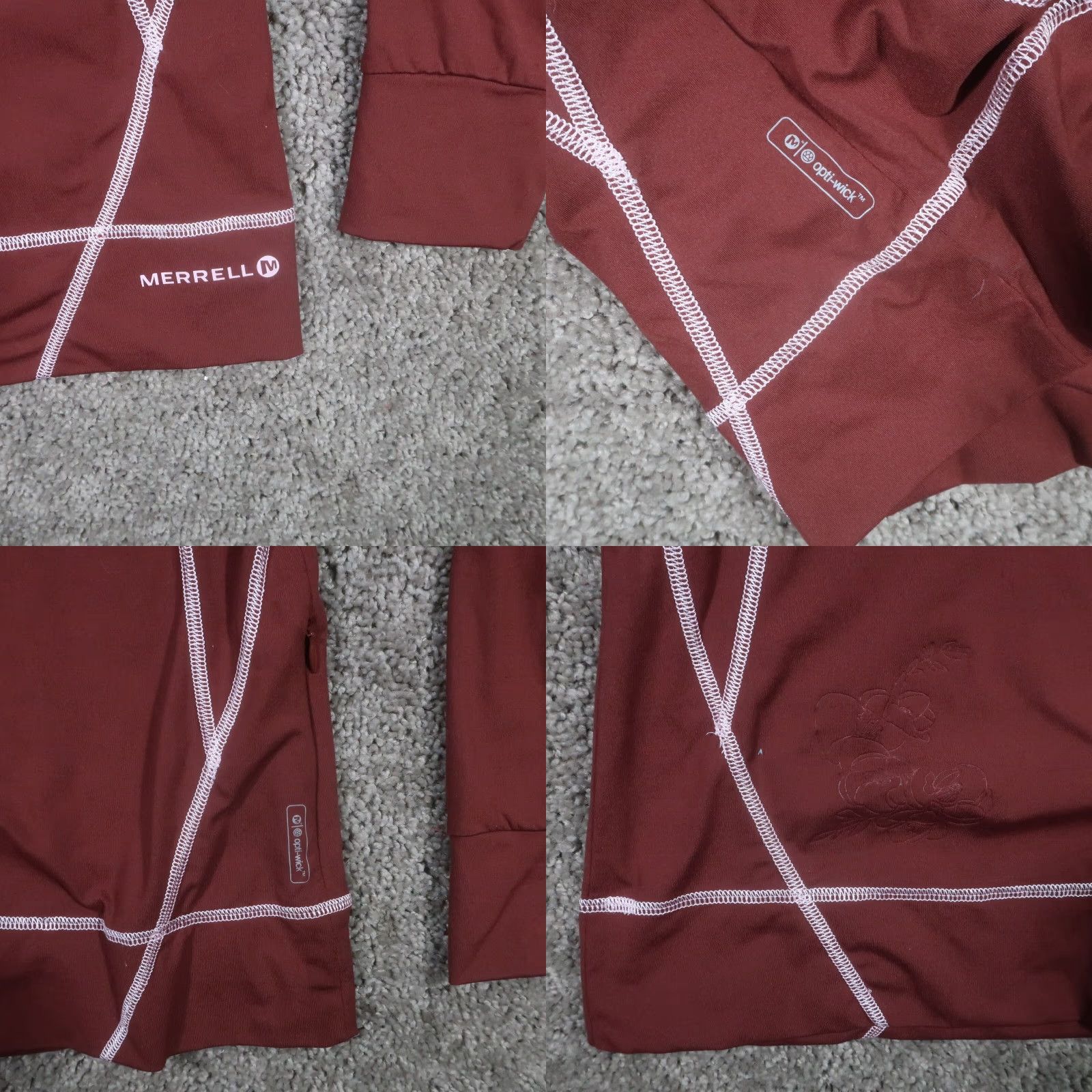 Merrell Merrell Hoodie Women S Maroon Lightweight Opt-Wick Performance Breathable Moisture Wicking Zip Long Sleeve Casual Activewear Pullover EUC Size S / US 4 / IT 40 - 8 Thumbnail